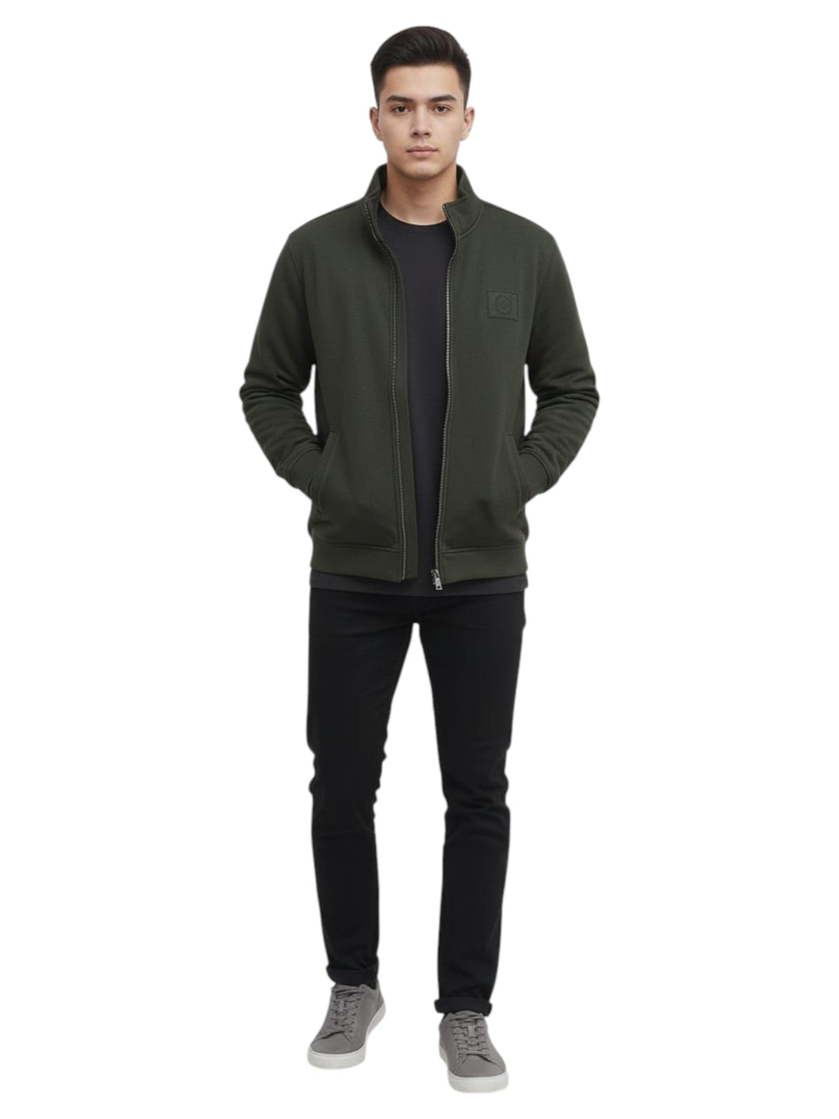 Image for Men's Textured Jacket,Olive