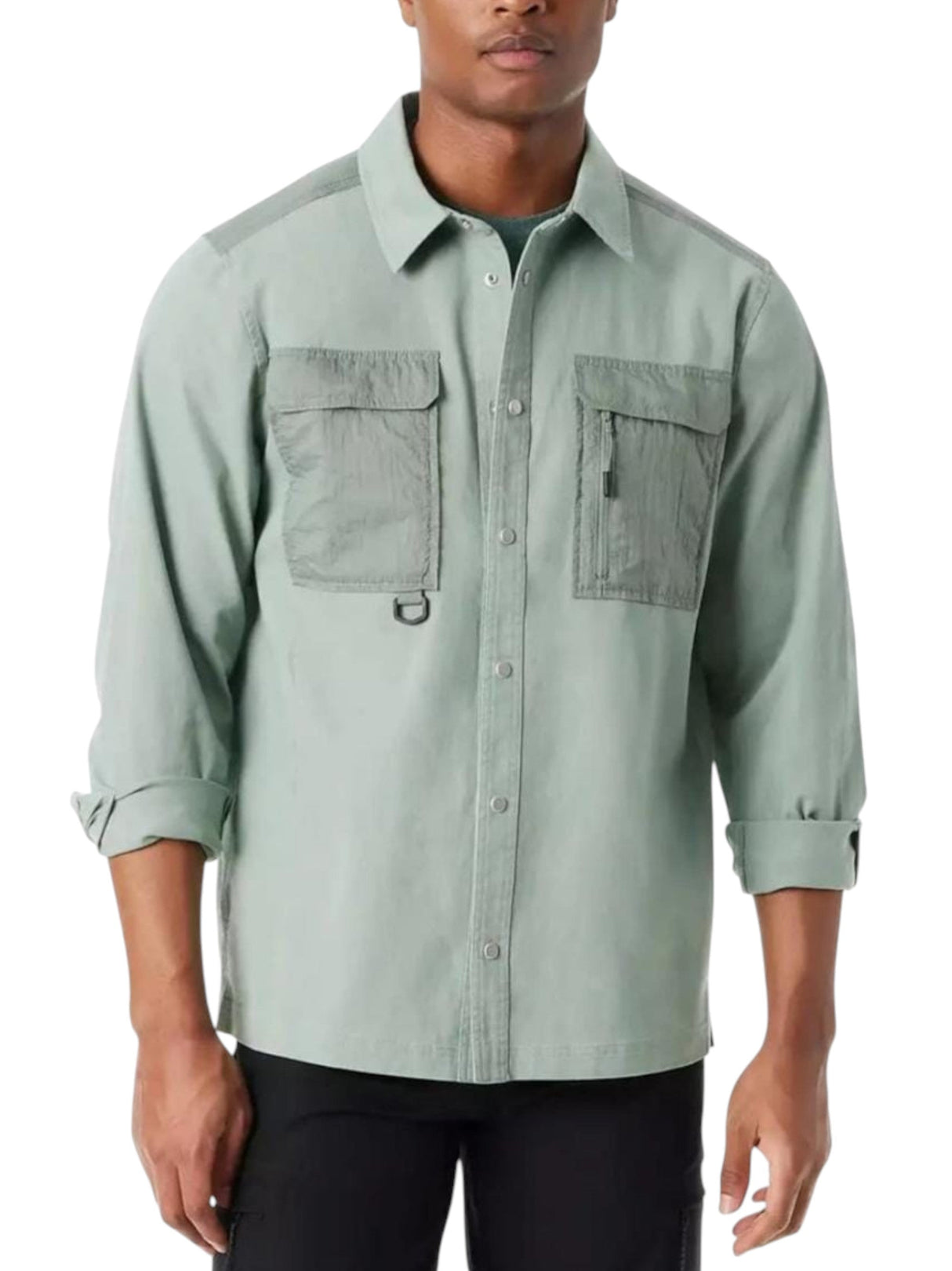 Image for Men's Plain Solid Dress Shirt,Light Green