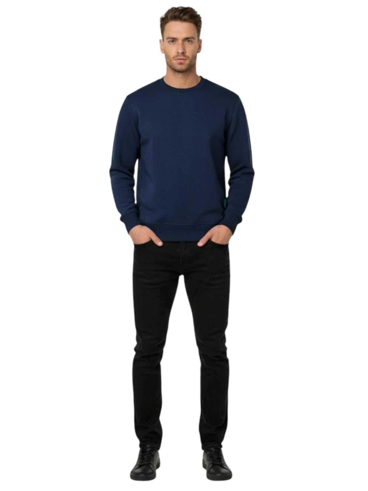 Image for Men's Plain Sweaters,Navy