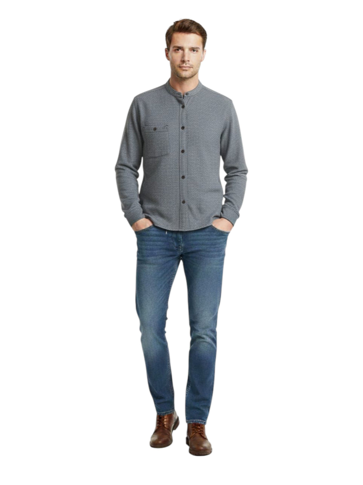 Image for Men's Heather Dress Shirt,Grey