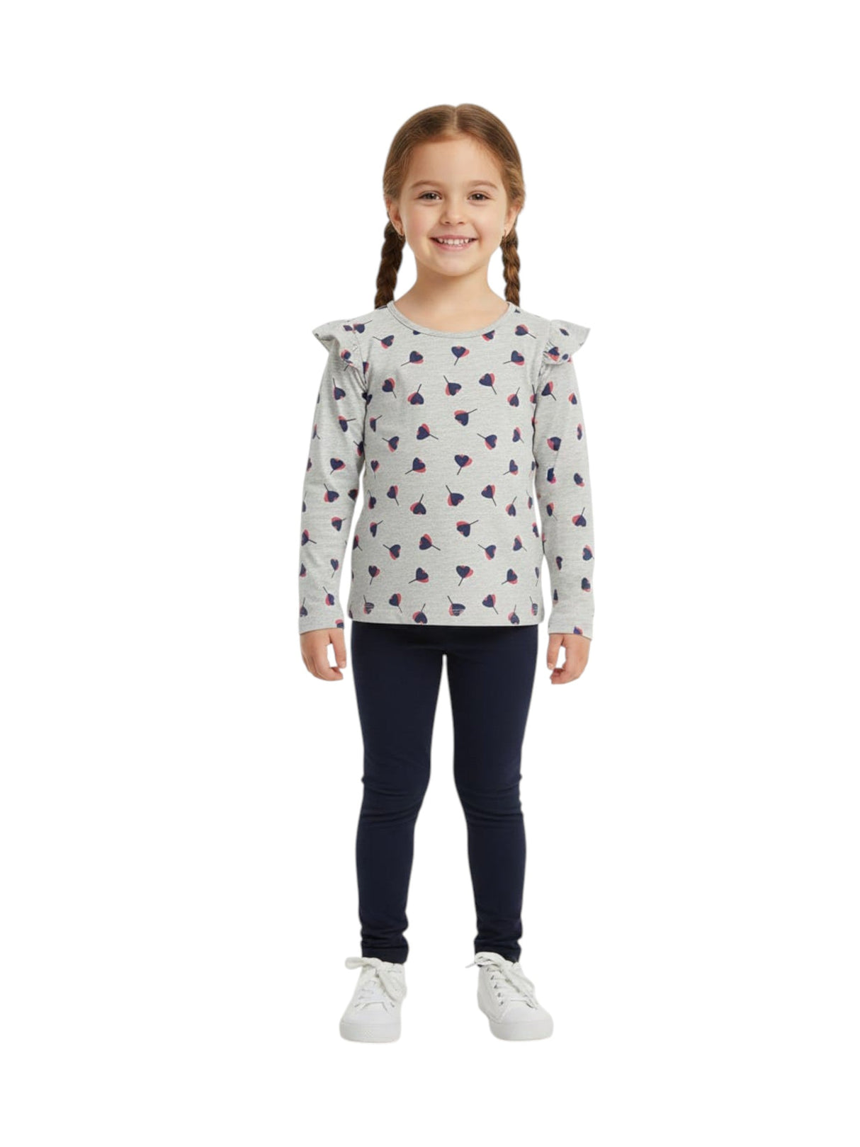 Image for Kids Girl's Printed Top,Light Grey