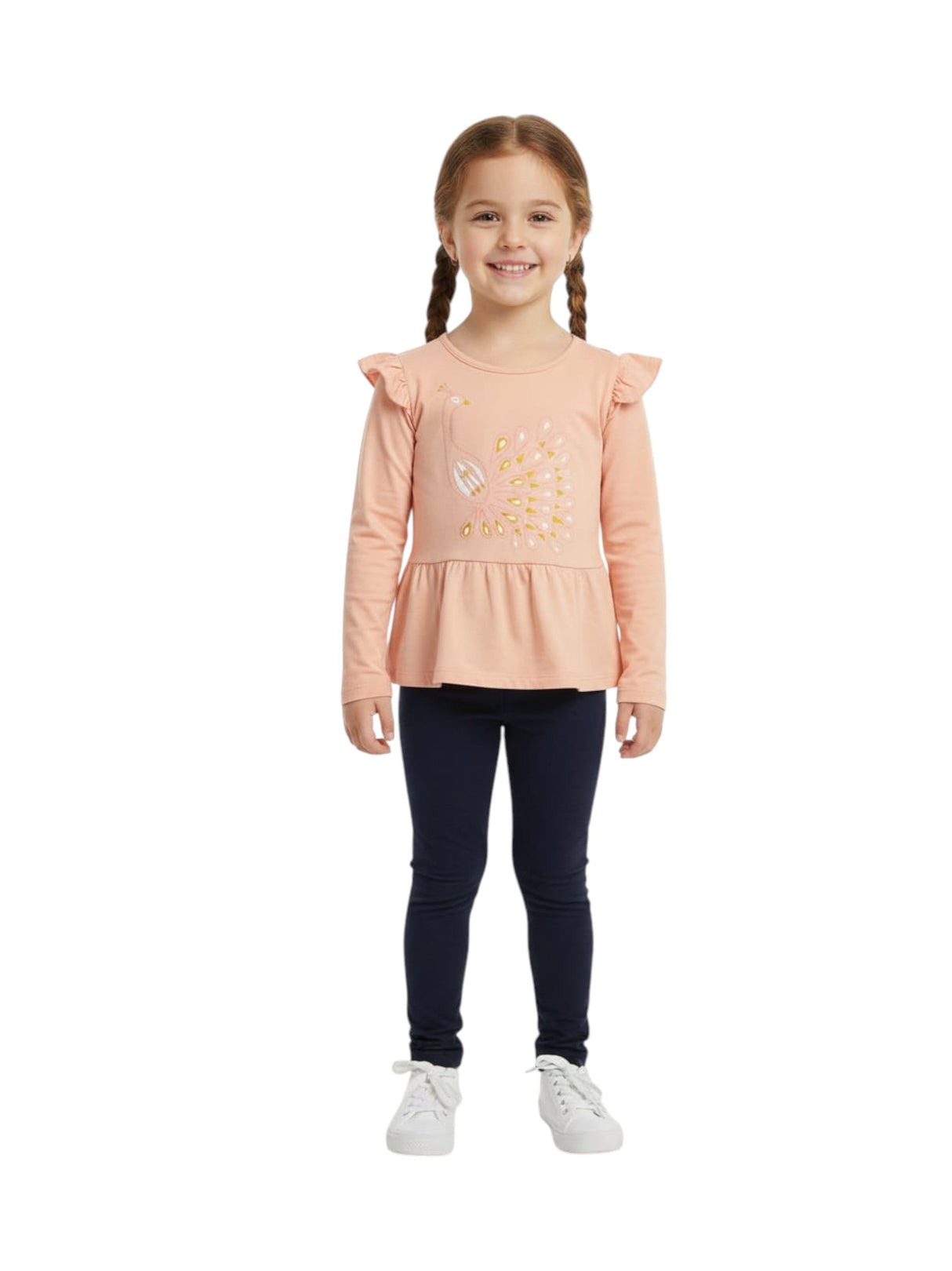 Image for Kids Girl's Graphic Printed Set Top&Pant,Light Pink