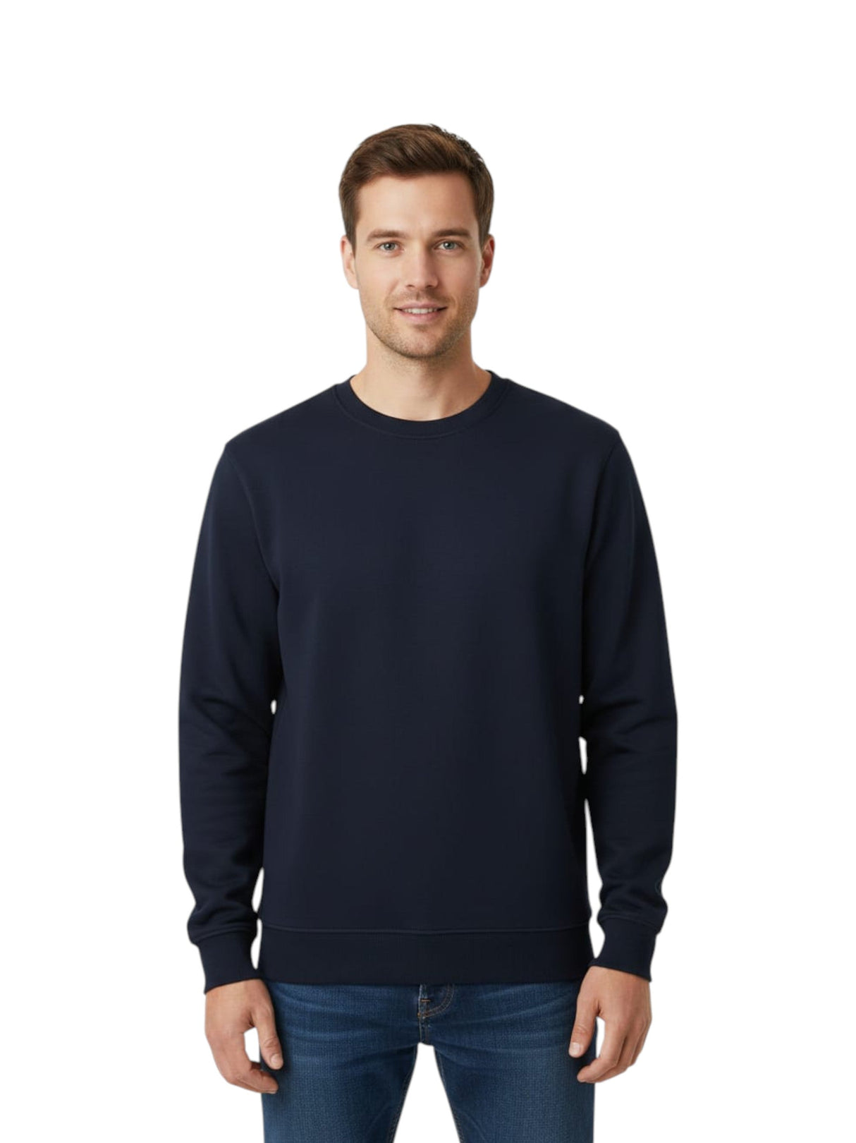 Image for Men's Plain Solid Sweaters,Navy