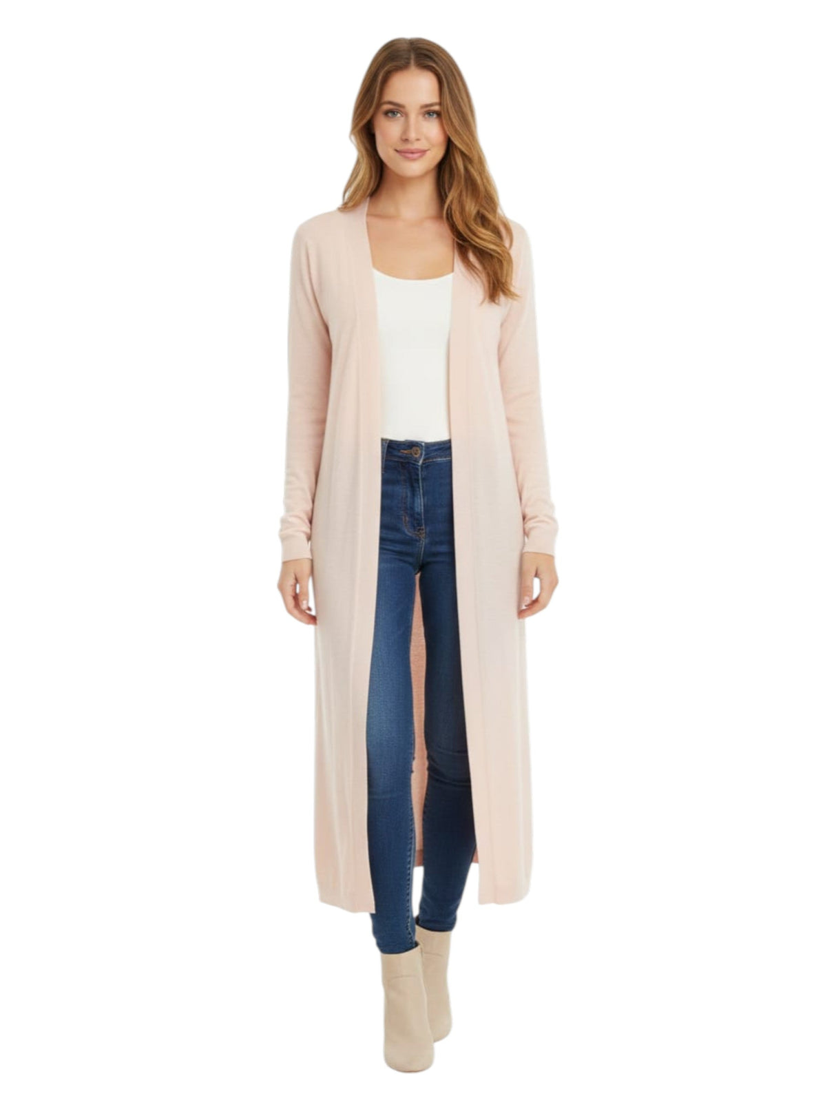 Image for Women's Plain Solid Cardigan,Light Pink