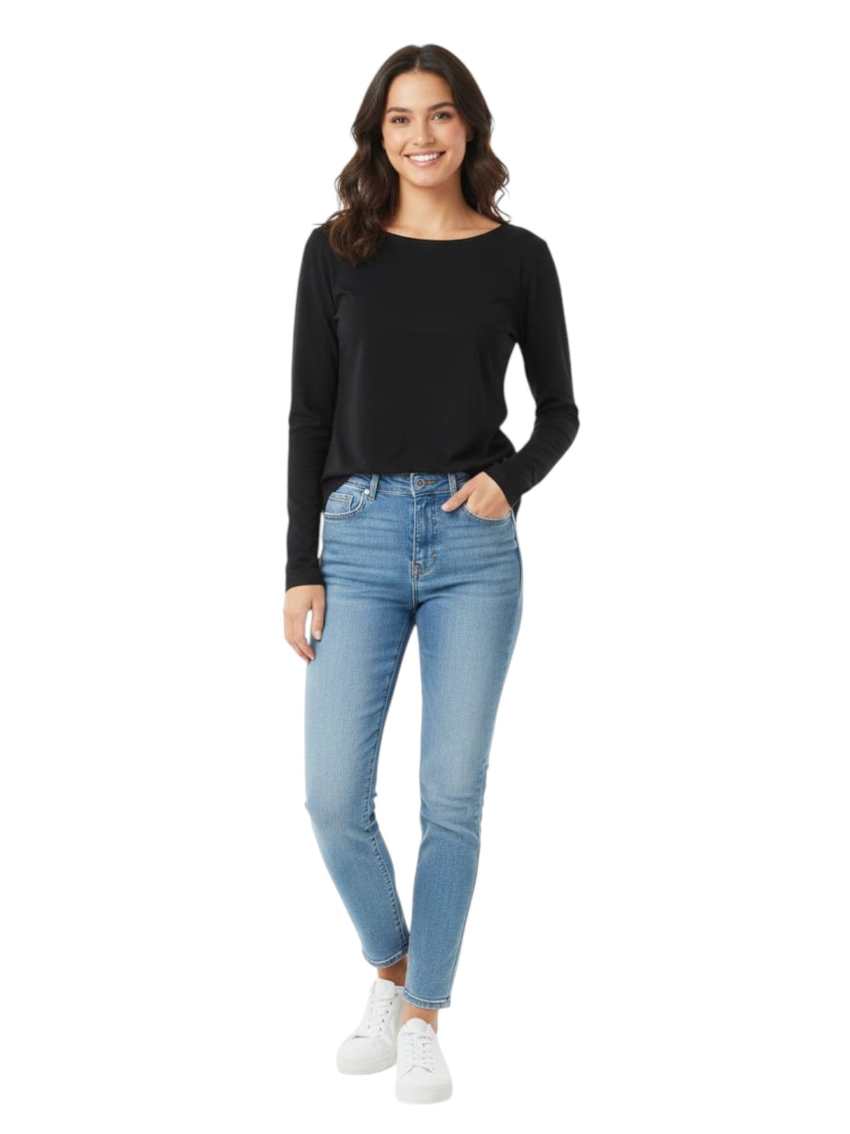 Image for Women's Plain Solid Top,Black