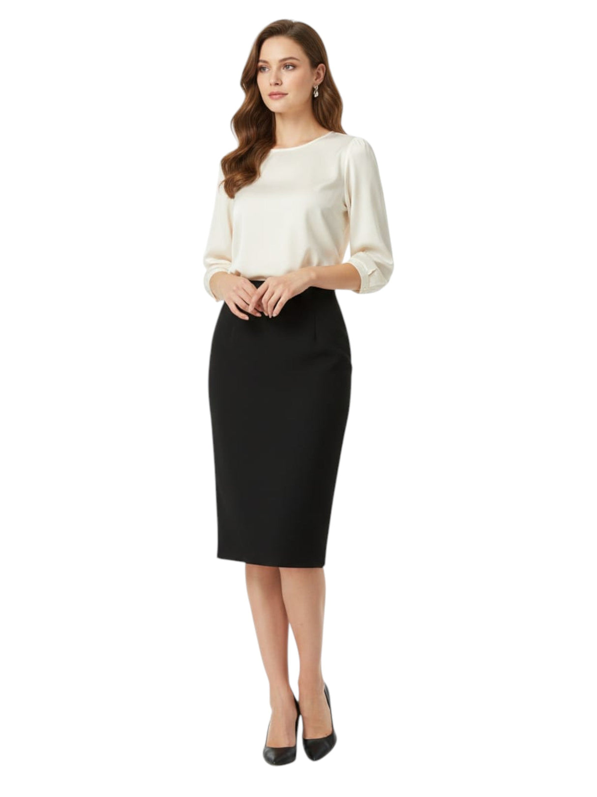 Image for Women's Plain Solid Skirt,Black