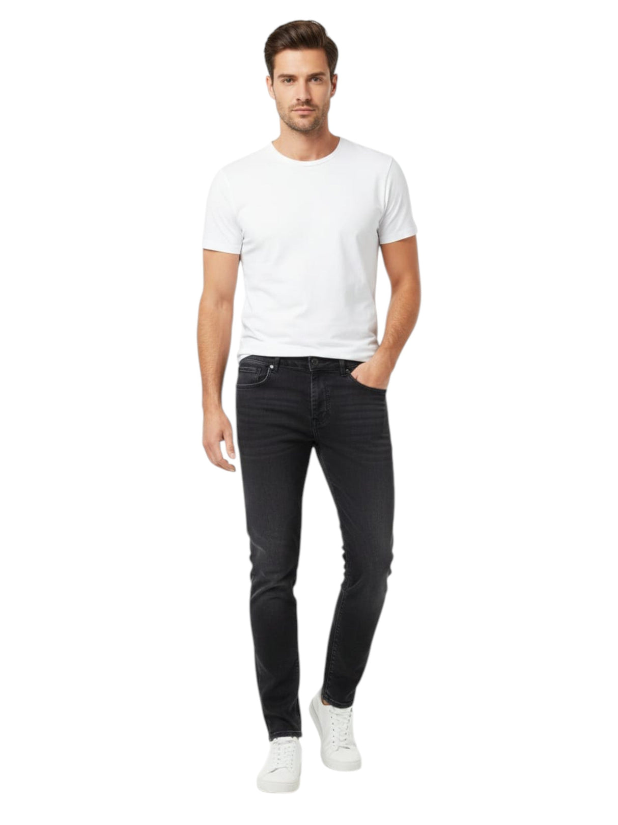 Image for Men's Washed Jeans,Black