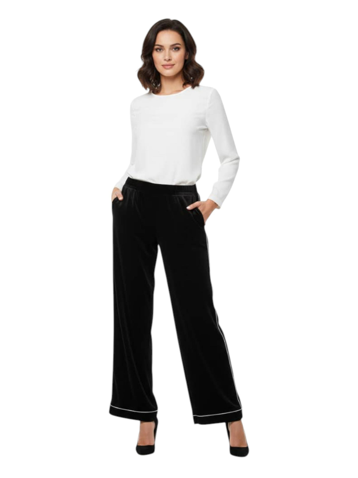 Image for Women's Plain Velvet Pant,Black