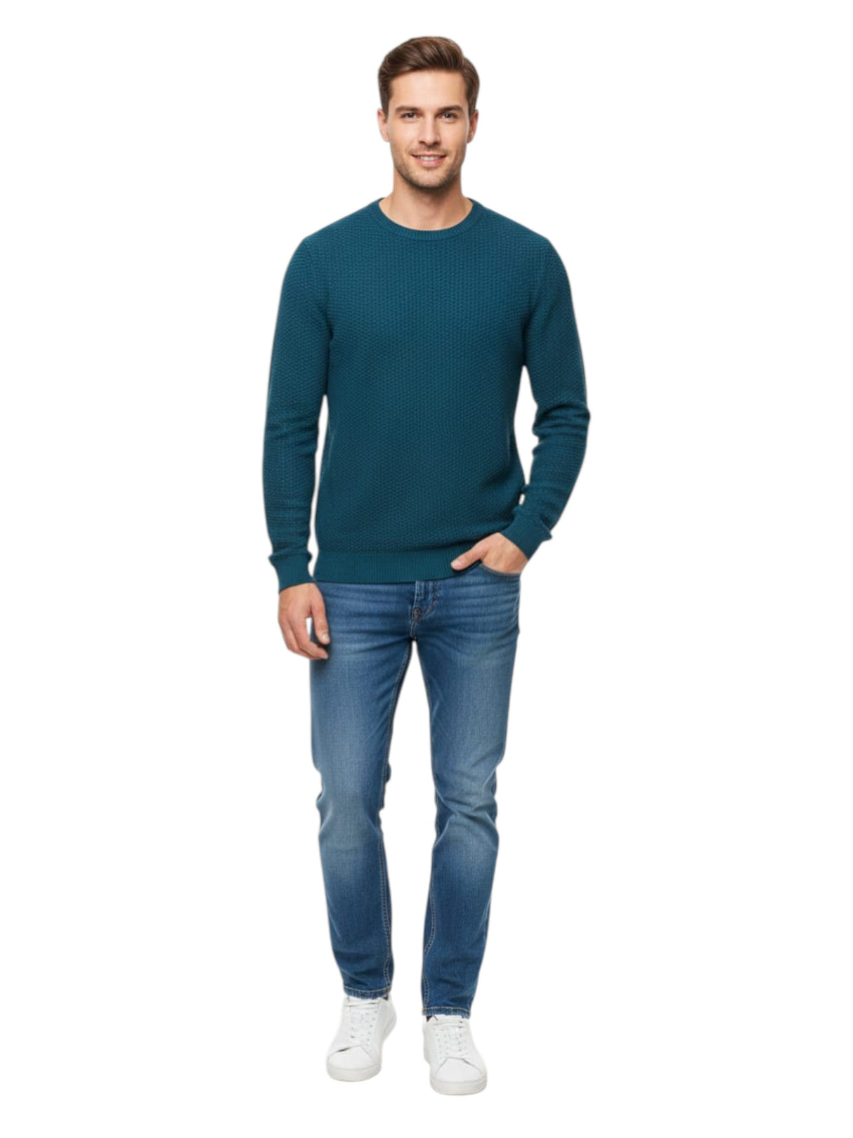 Image for Men's Knitted Sweaters,Dark Turquoise