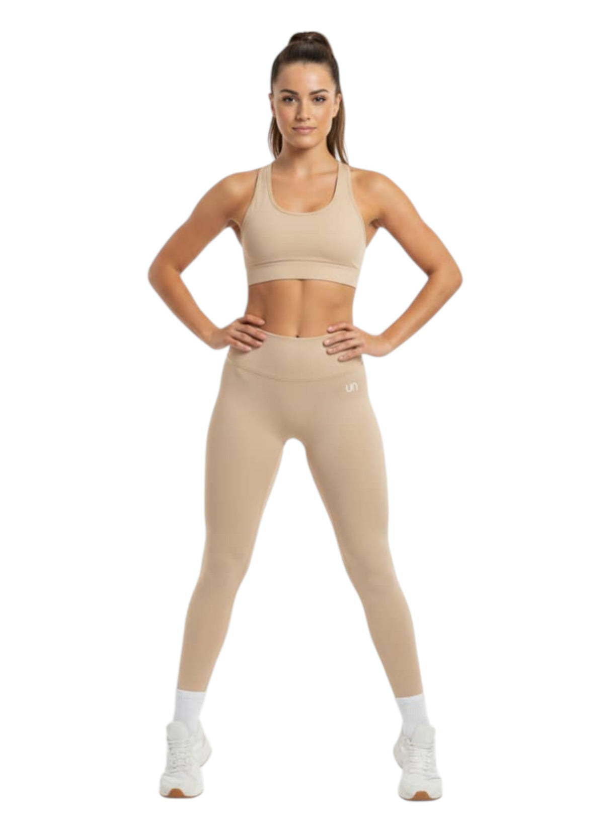 Image for Women's Plain Solid Legging,Beige