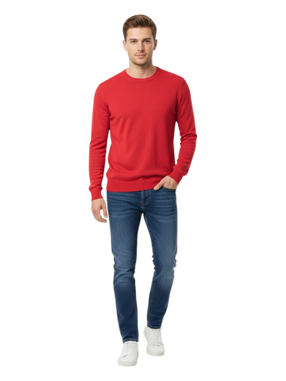 Image for Men's Knitted Sweaters,Red