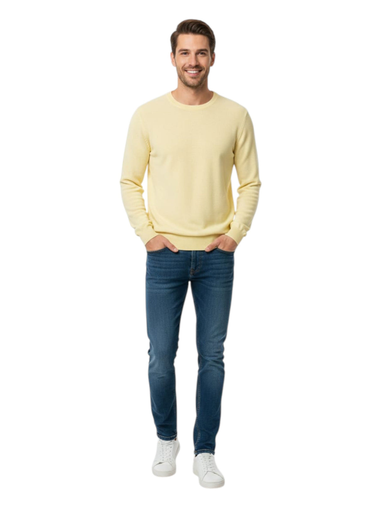 Image for Men's Knitted Sweaters,Yellow