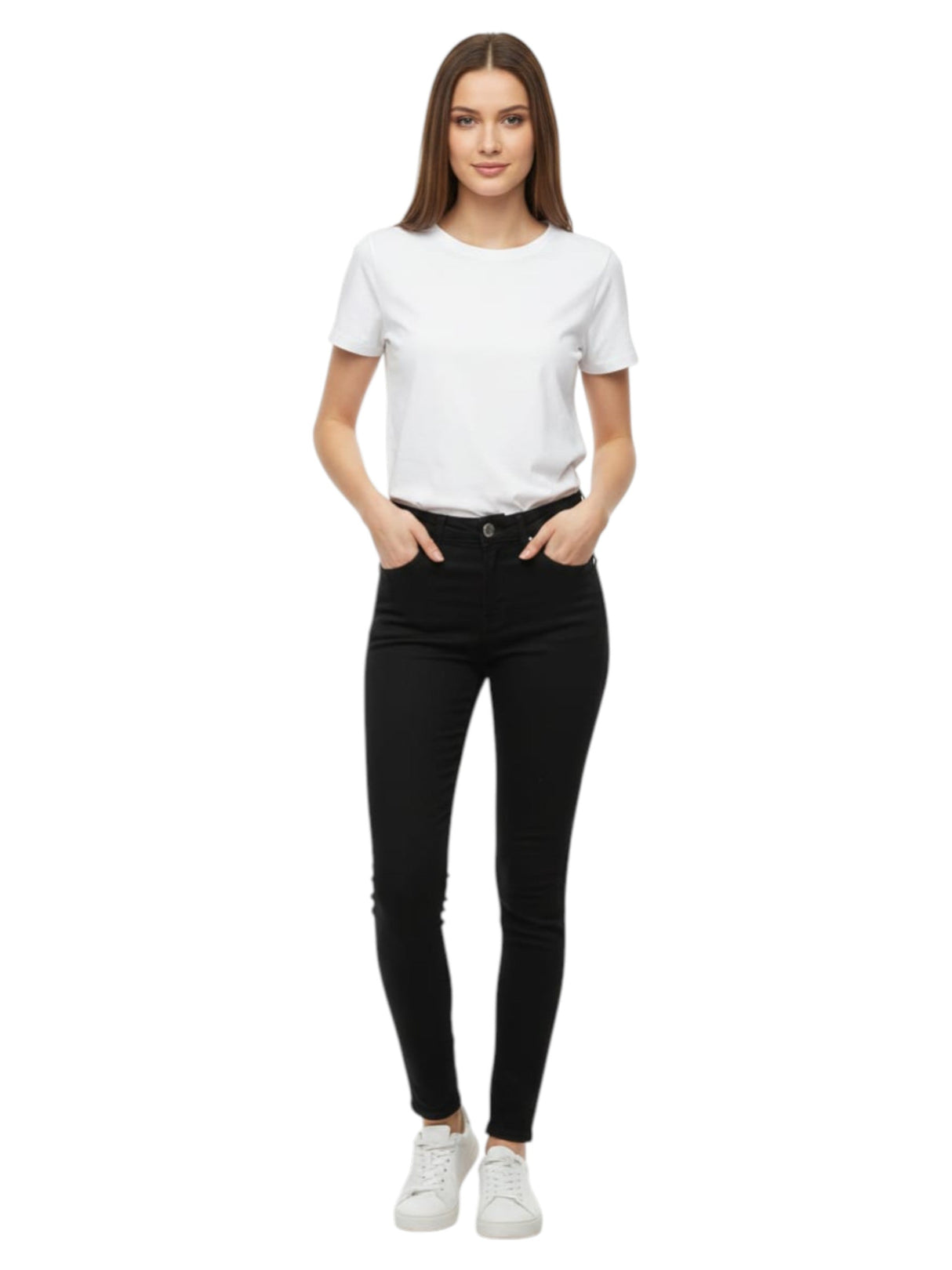 Image for Women's Plain Solid Jeans,Black