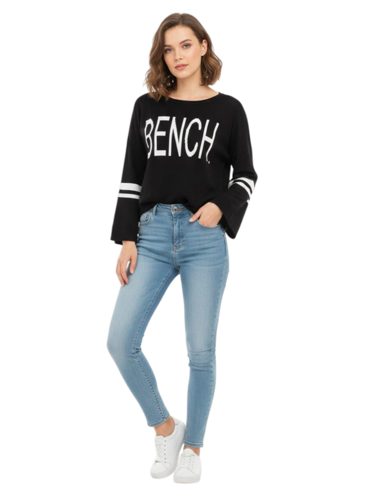 Image for Women's Brand Logo Printed Top,Black