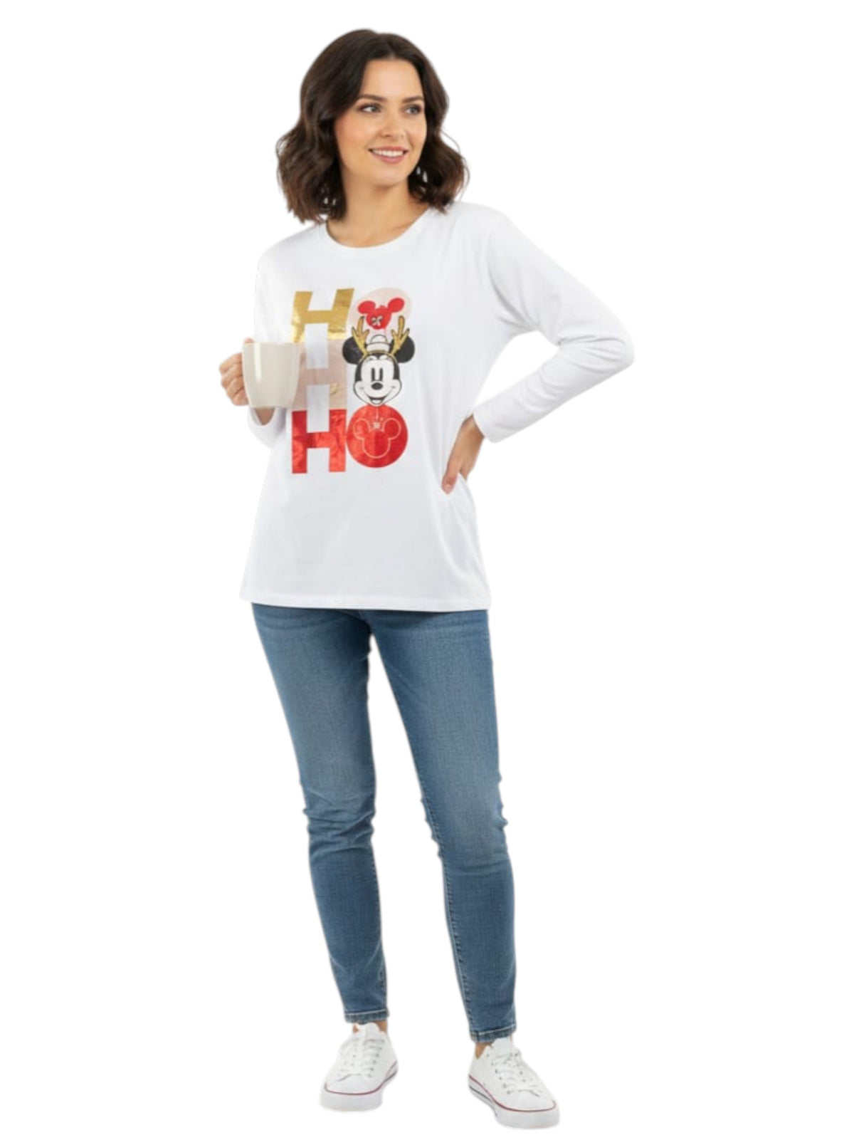 Image for Women's Graphic Printed Top,White