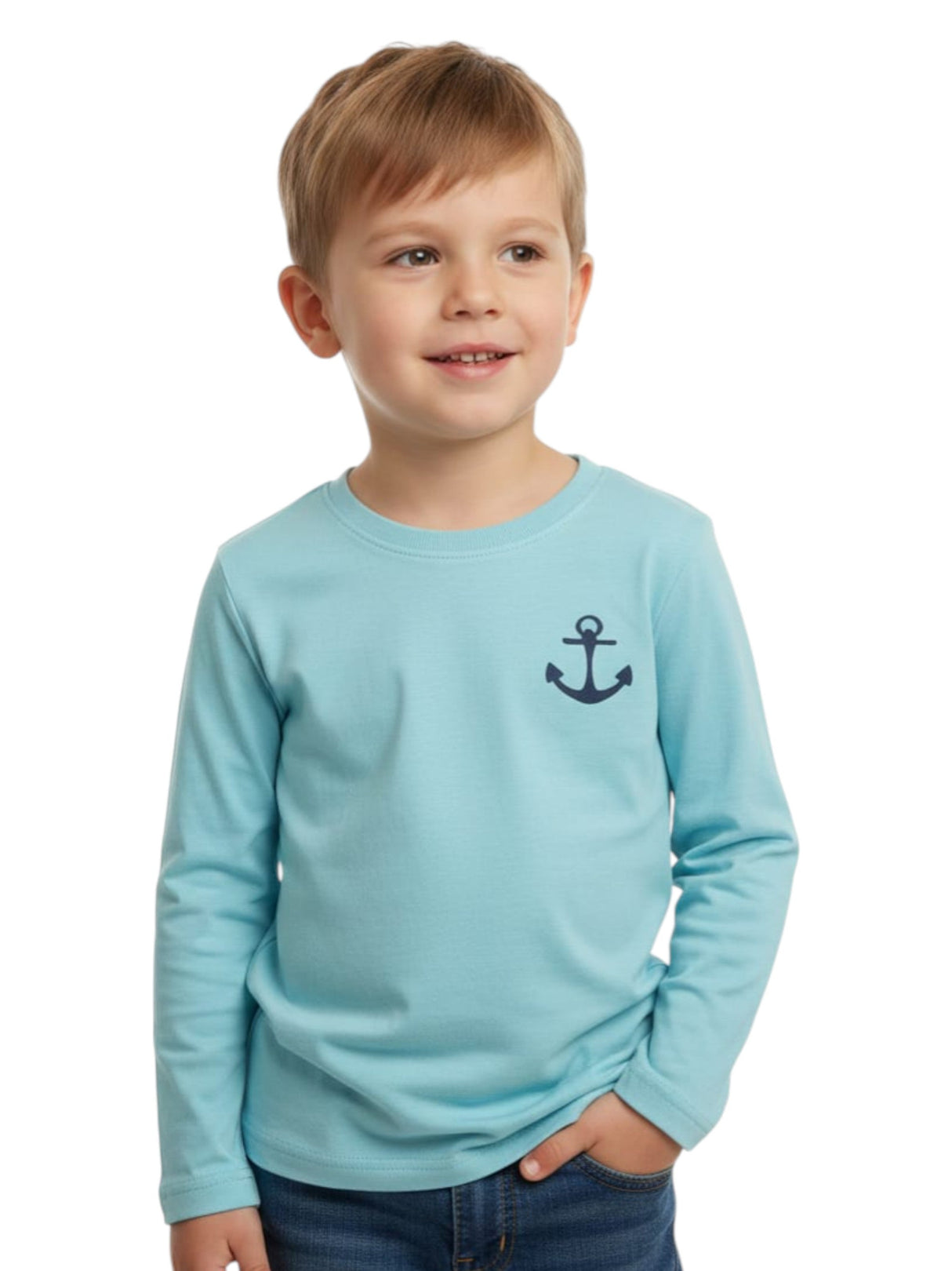 Image for Kids Boy's Plain Solid Top,Light Blue