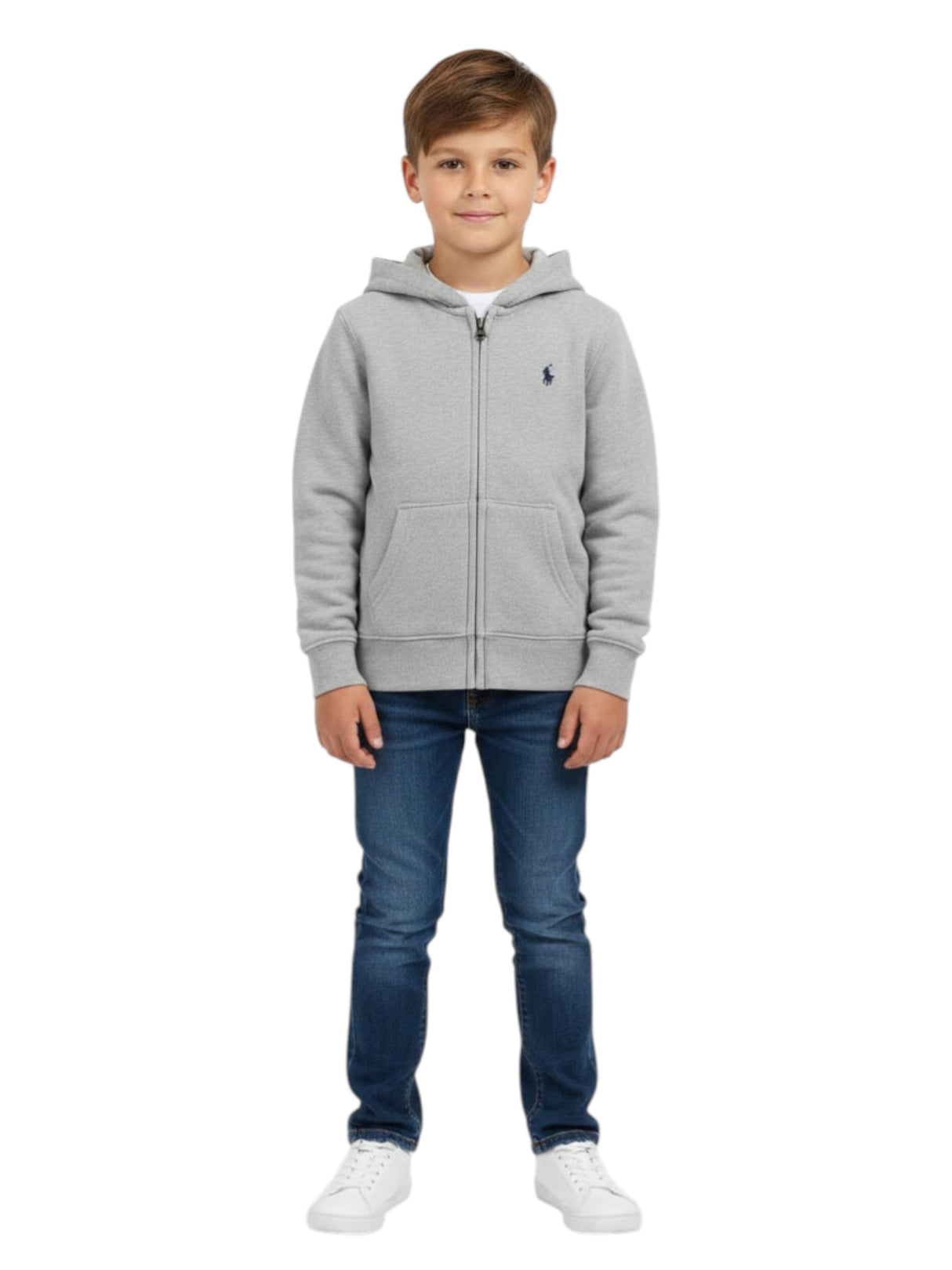 Image for Kids Boy's Plain Solid Hoodie,Grey