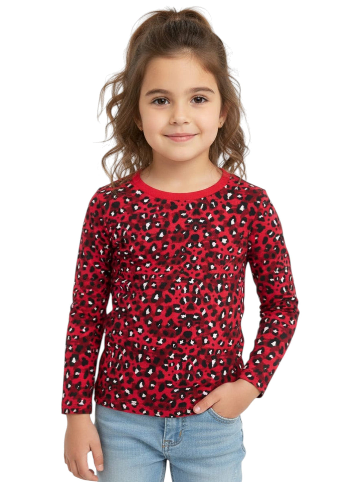 Image for Kids Girl's Printed Sweaters,Red