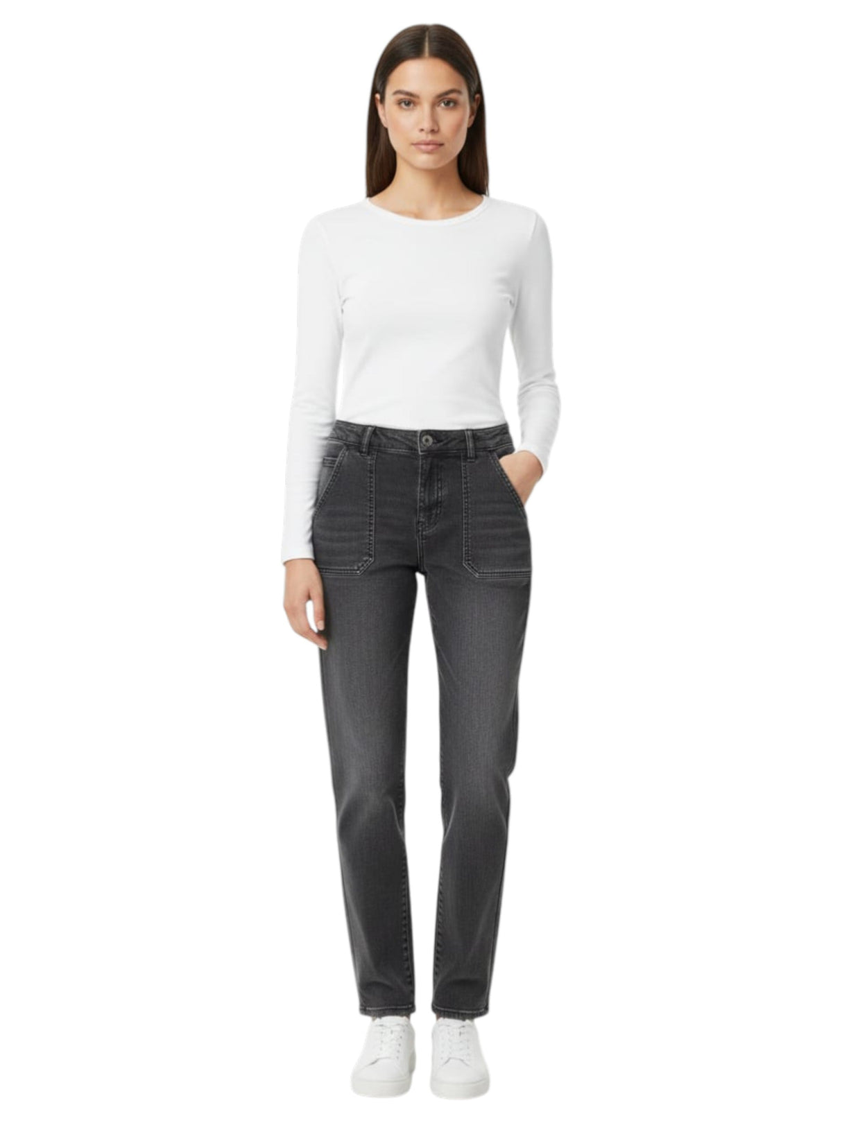Image for Women's Washed Jeans,Grey