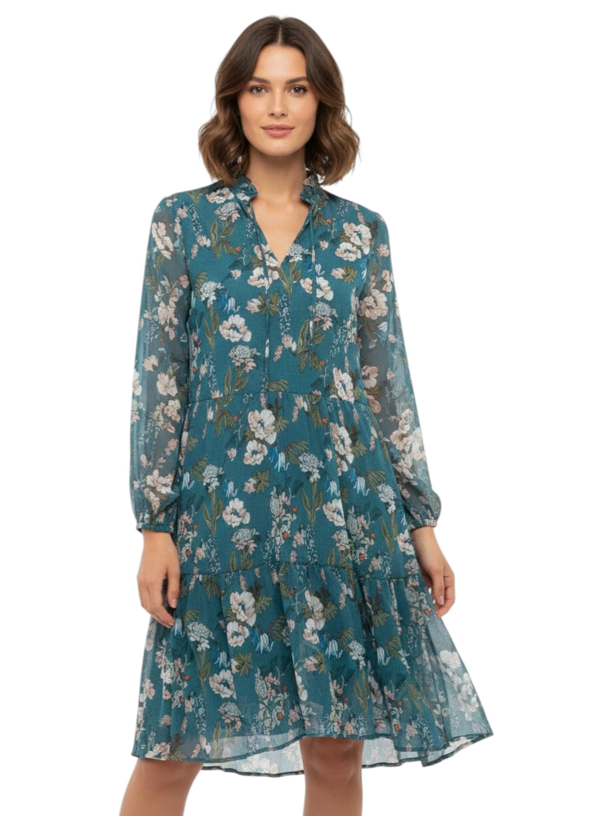 Image for Women's Floral Printed Dress,Blue
