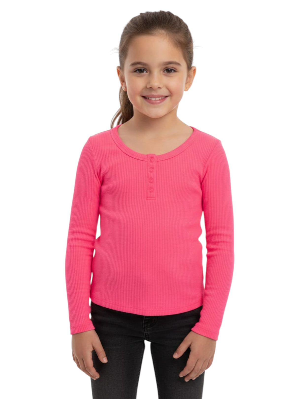 Image for Kids Girl's Ribbed Top,Pink