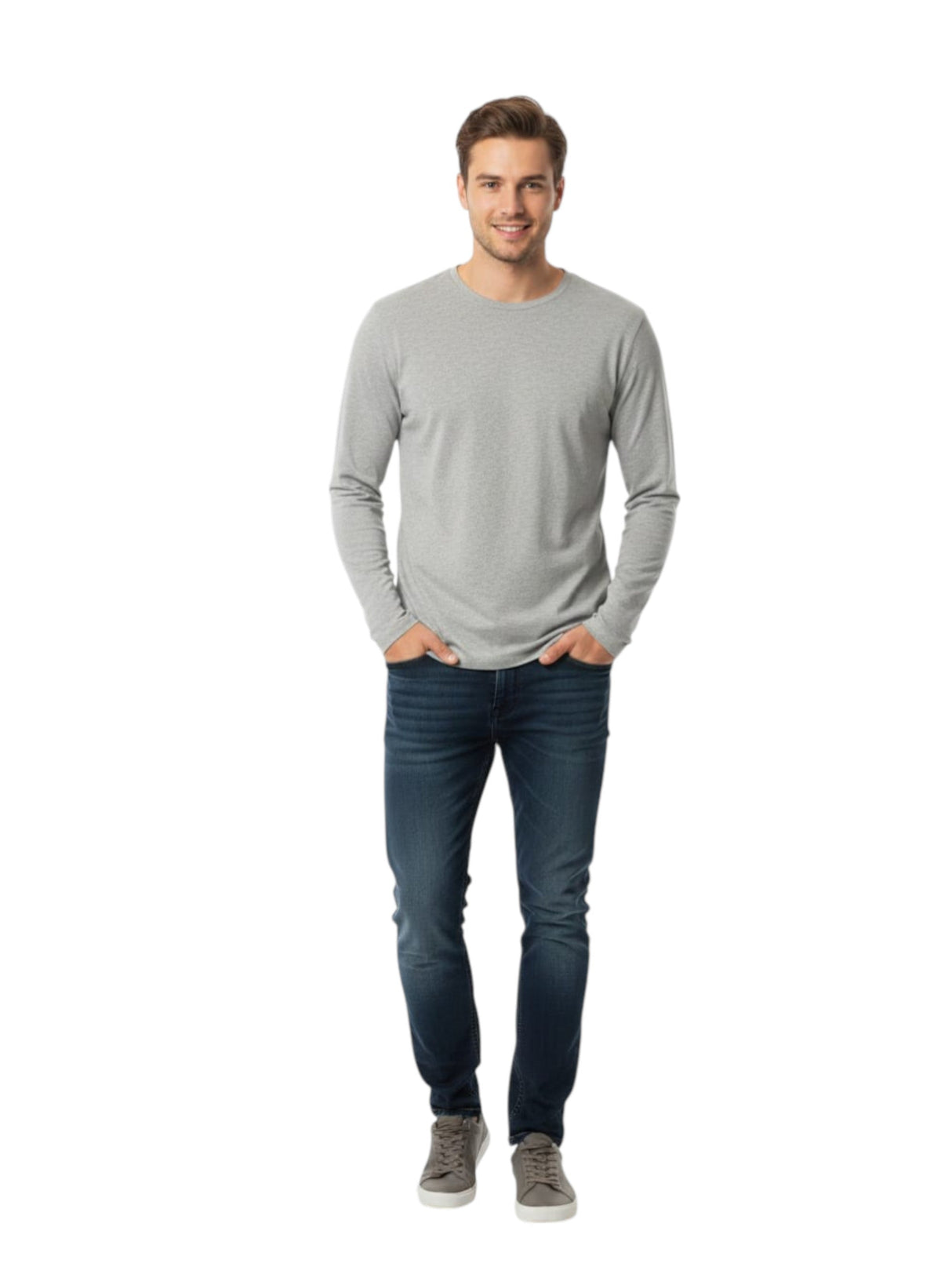 Image for Men's Plain Solid Top,Light Grey
