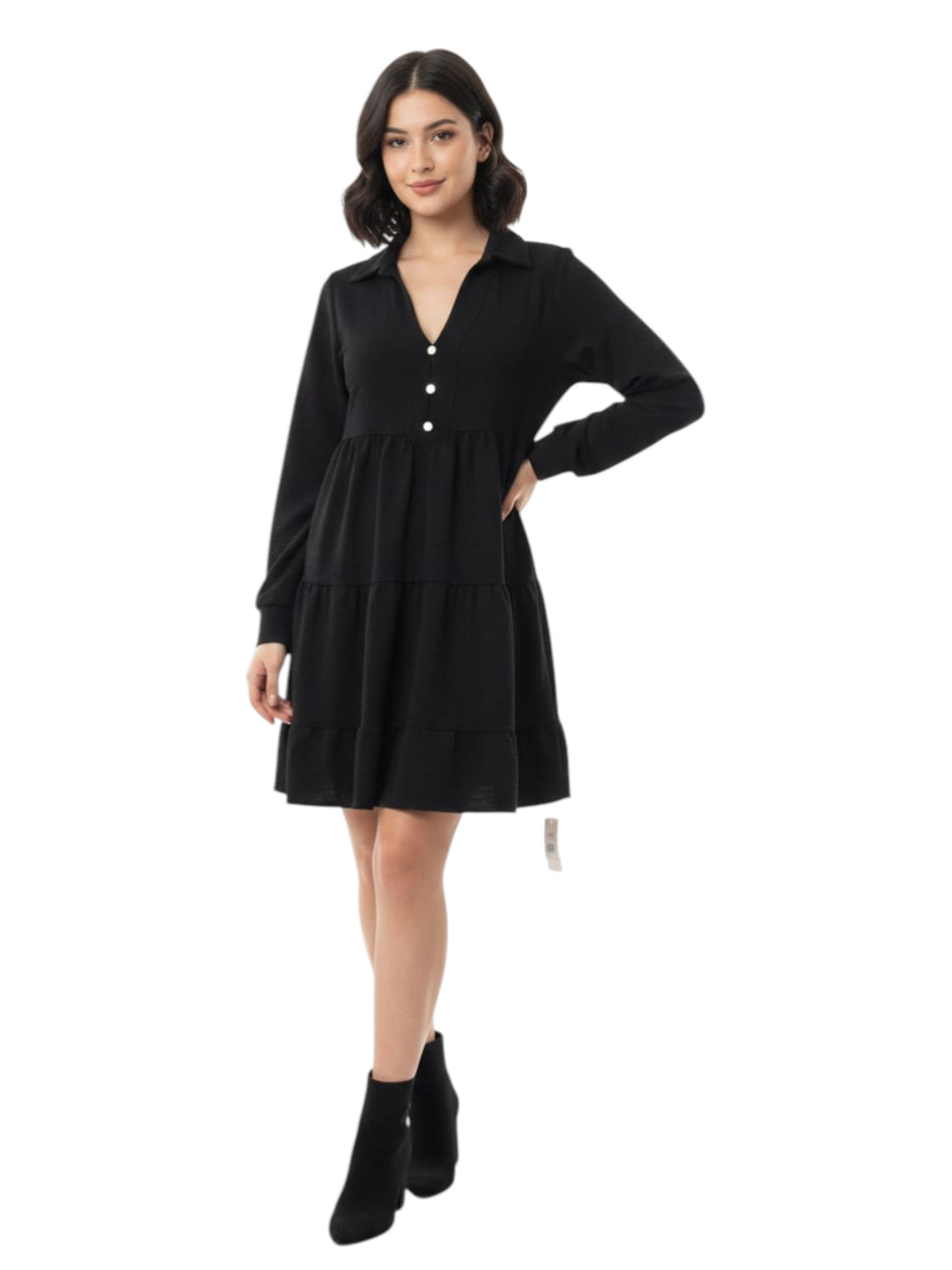 Image for Women's Plain Solid Dress,Black