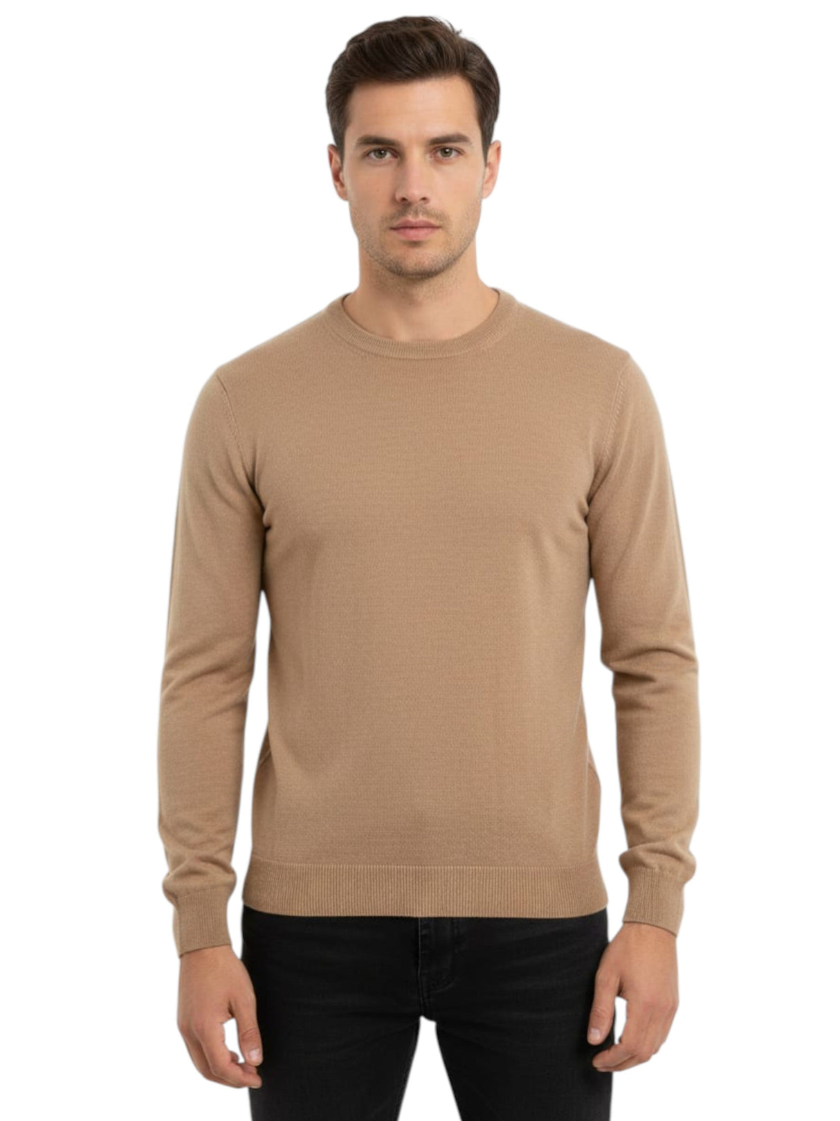Image for Men's Plain Solid Top,Beige