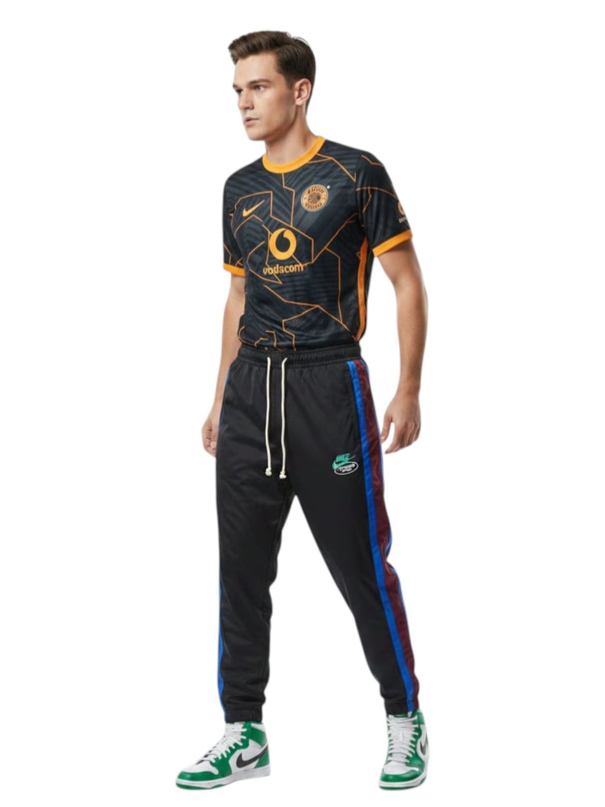 Image for Men's Printed Sport Top,Dark Grey/Mustard