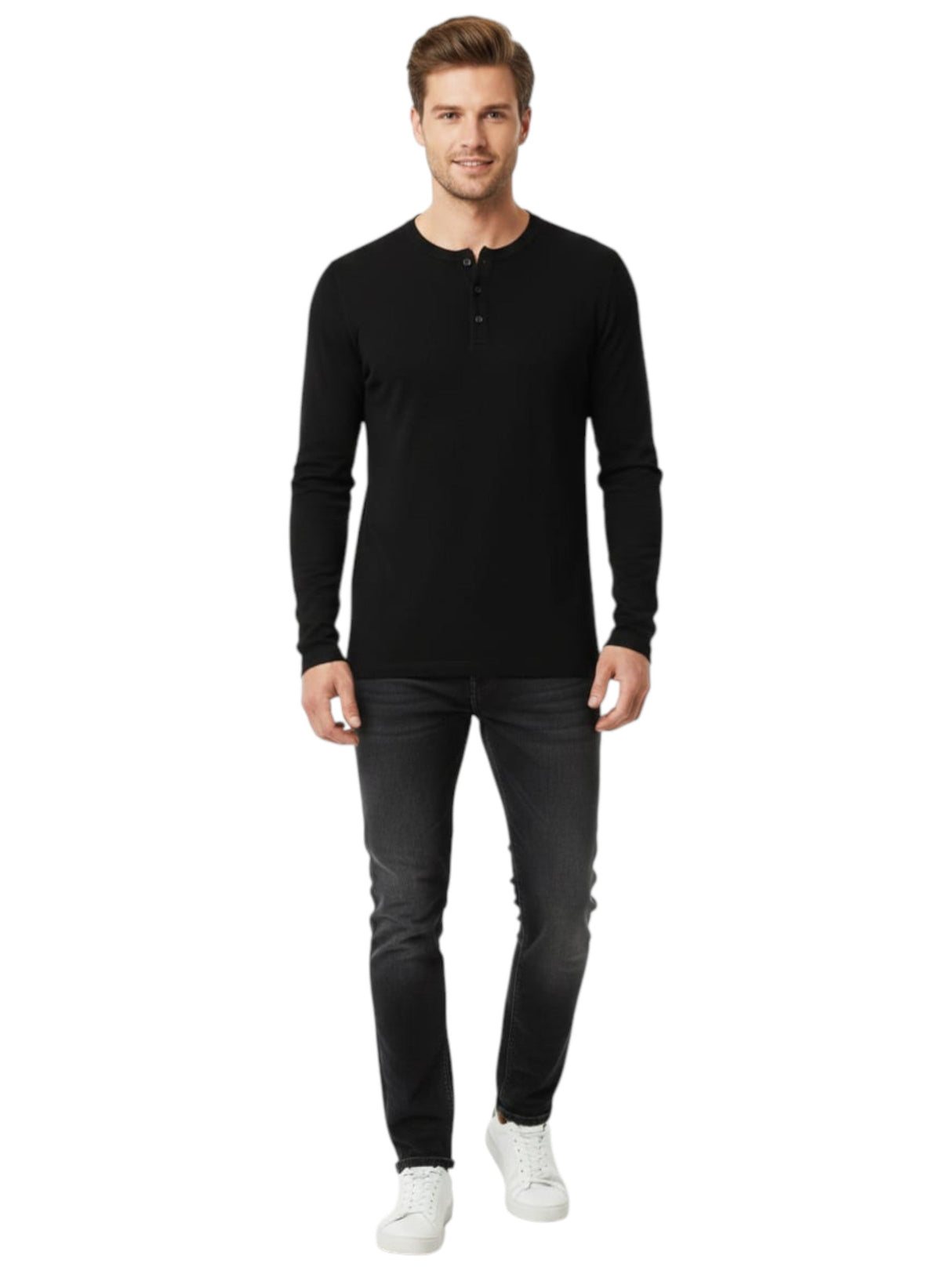 Image for Men's Plain Solid Top,Black