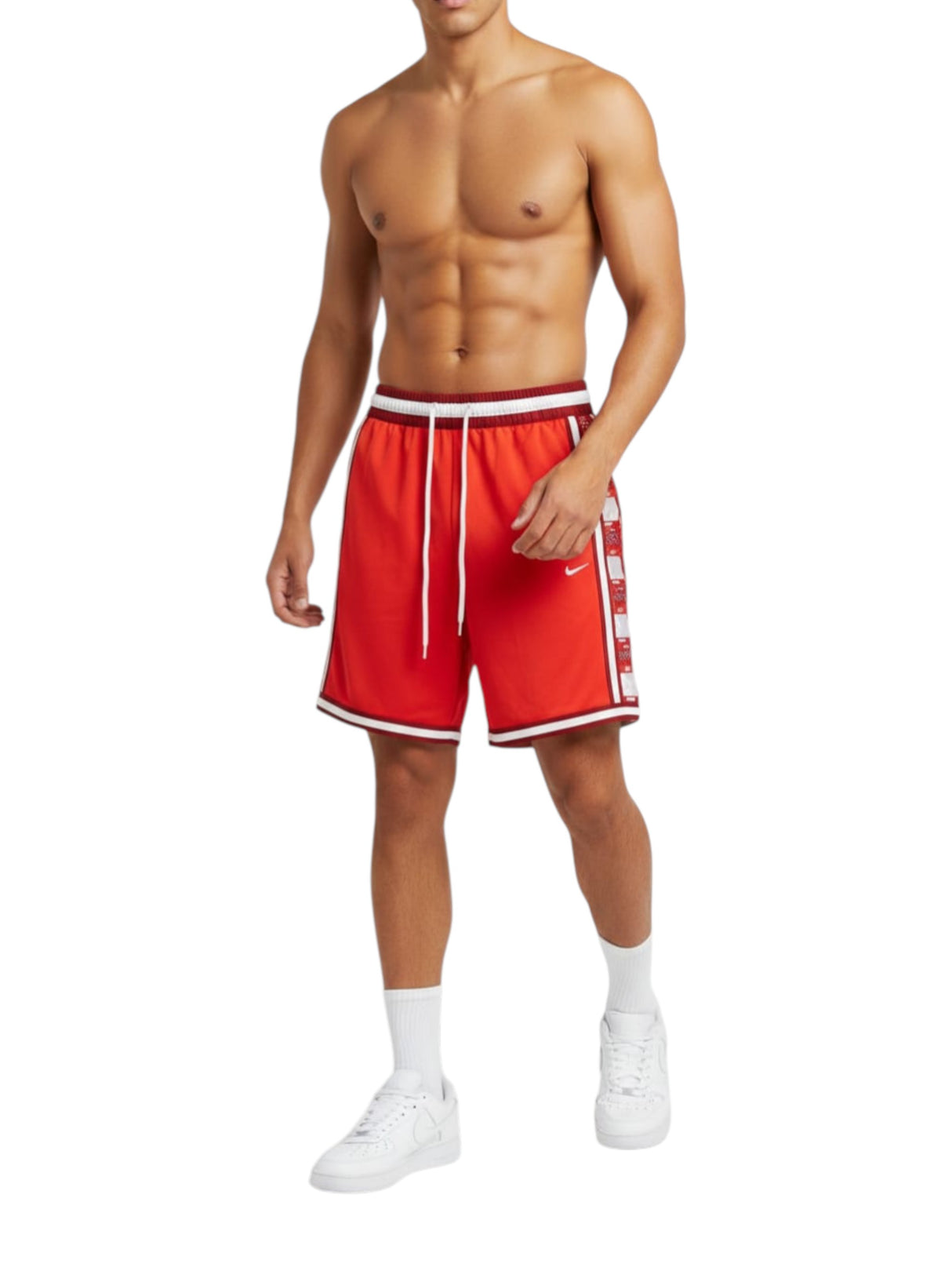 Image for Men's Brand Logo Ptinted Short,Red