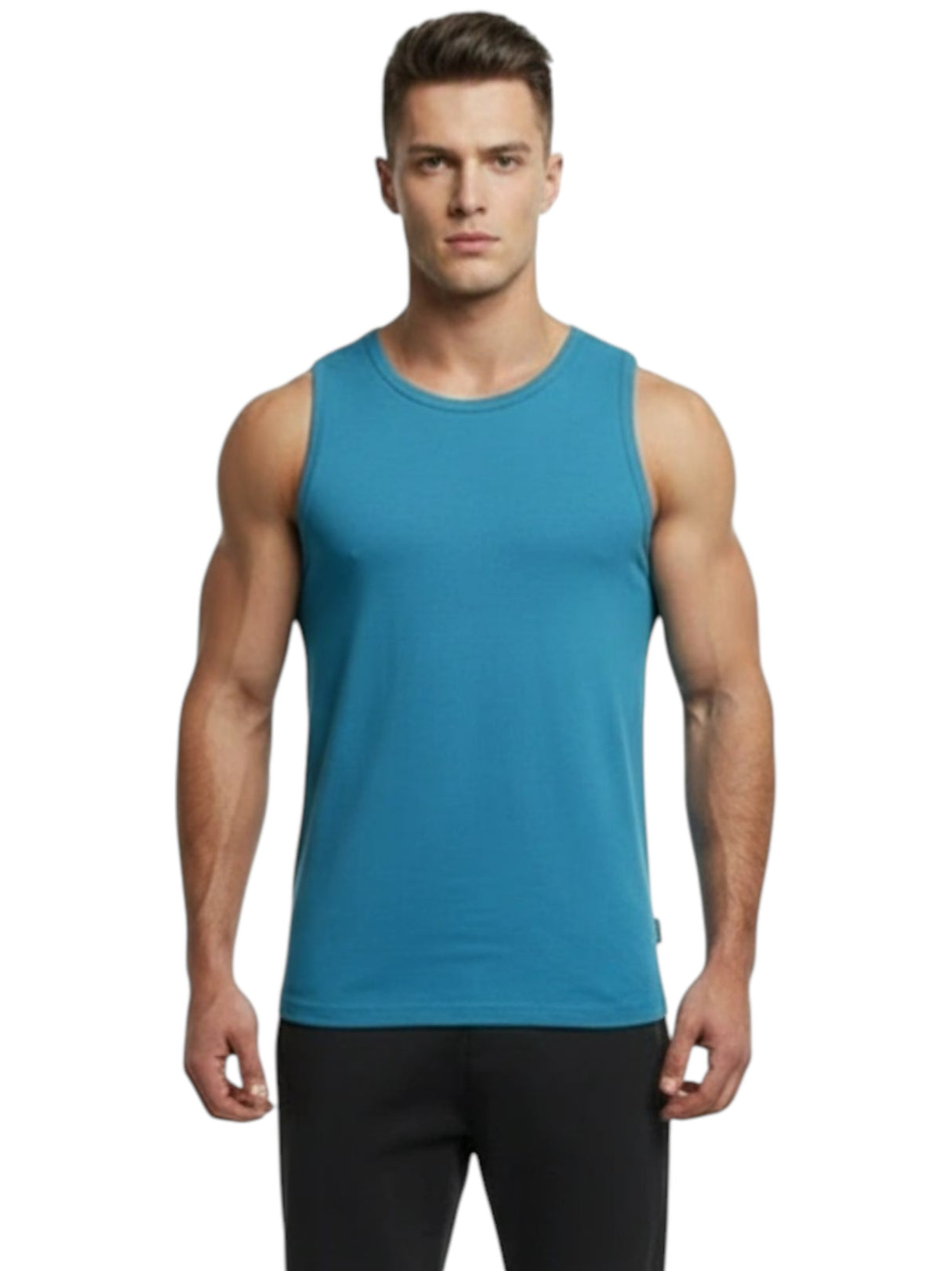 Image for Men's Plain Top,Turquoise