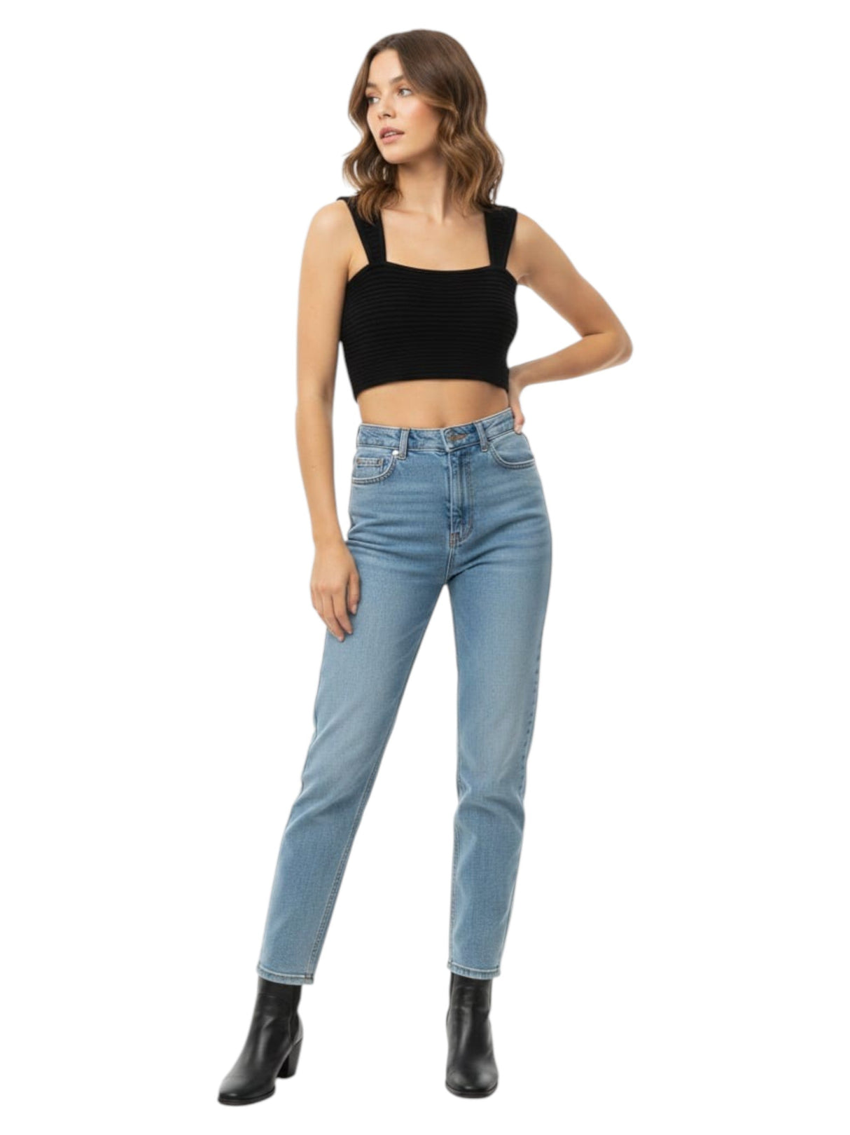 Image for Women's Ribbed Top,Black