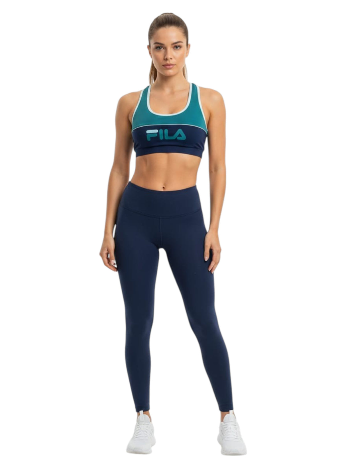 Image for Women's Colorblocked Sport Bra,Dark Turquoise