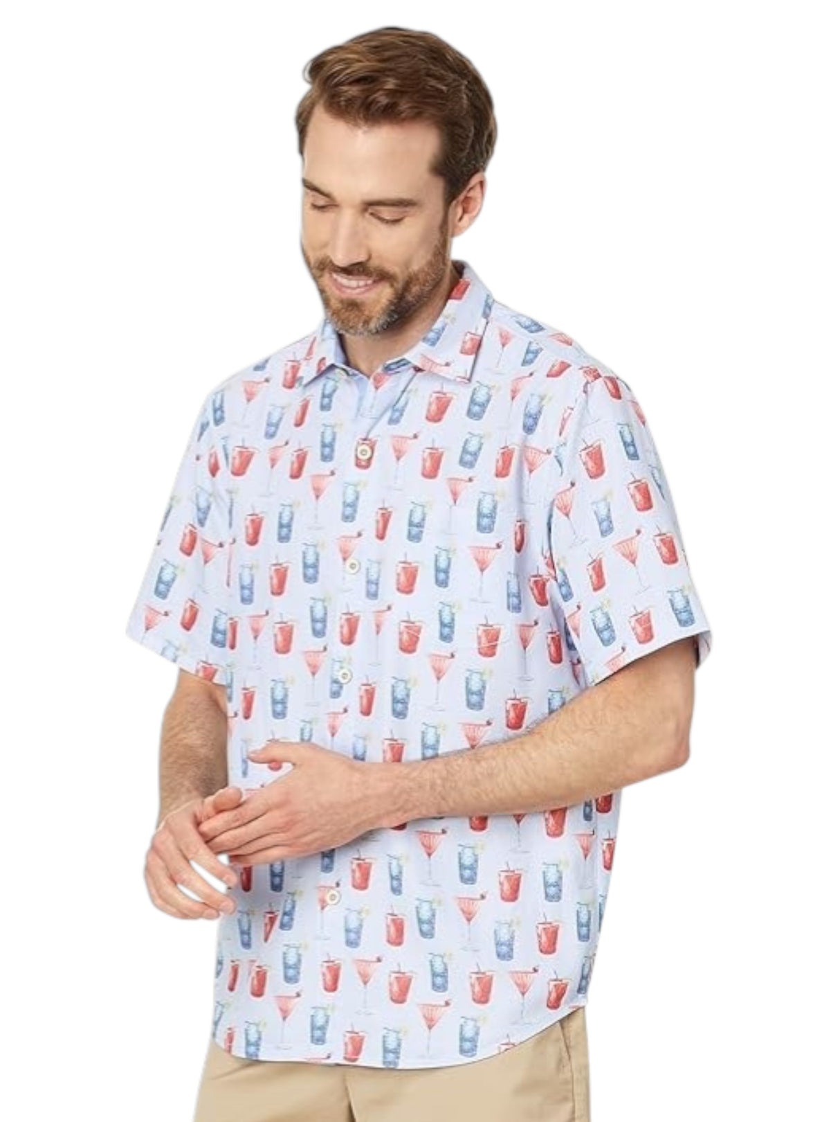 Image for Men's Printed Dress Shirt,Ice Lavender