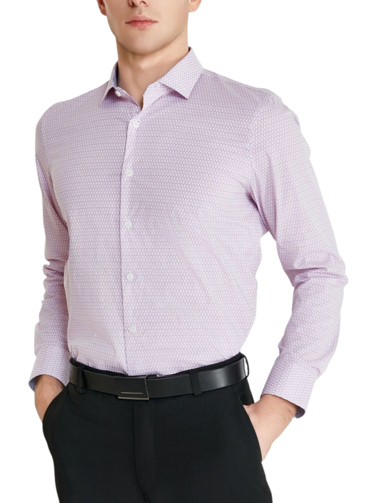 Image for Men's Printed Dress Shirt,Pink
