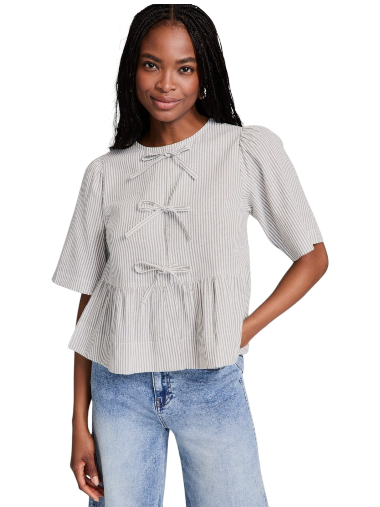 Image for Women's Striped Top,White