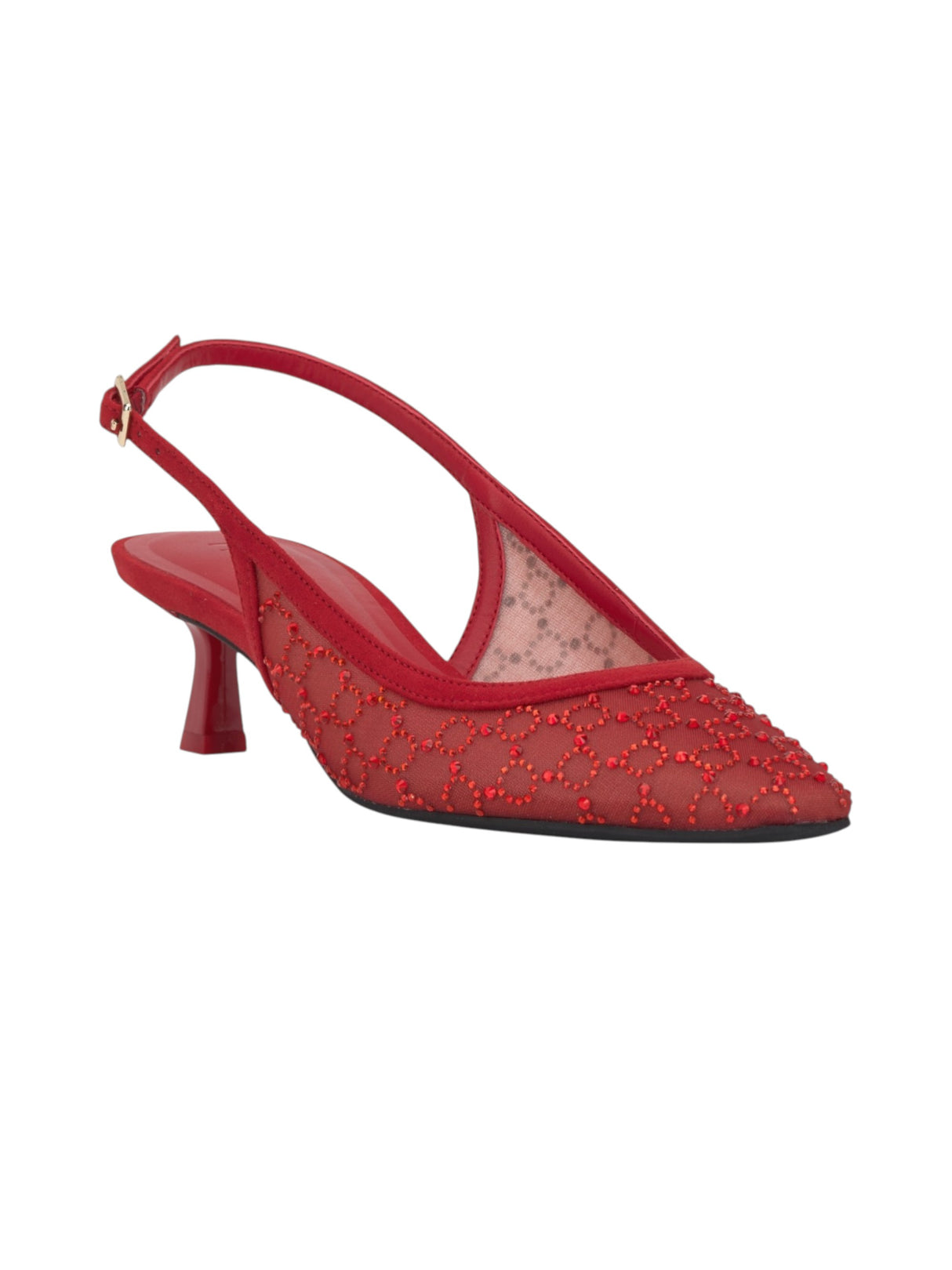Image for Women's Rhinestones Mesh Heels,Red