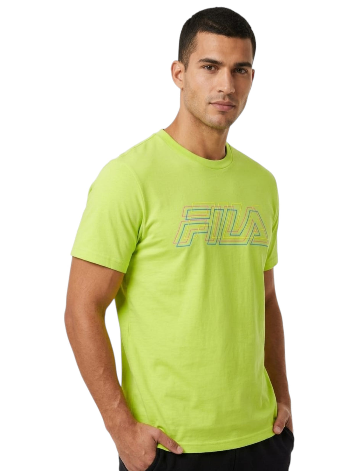 Image for Men's Printed Sport Top,Lime Green