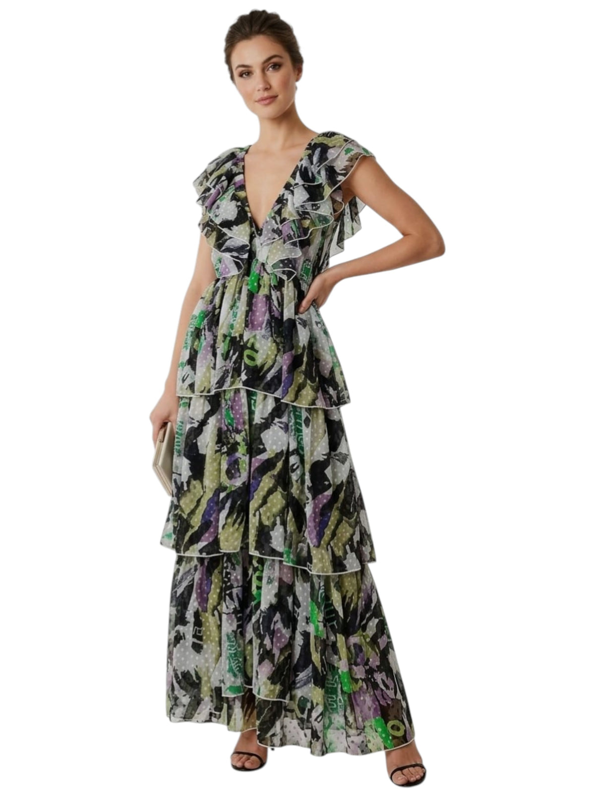 Image for Women's Ruffled Dress,Multi