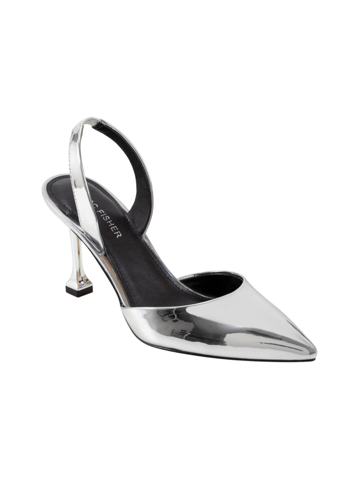 Image for Women's Plain Glowey Heels Shoes,Silver