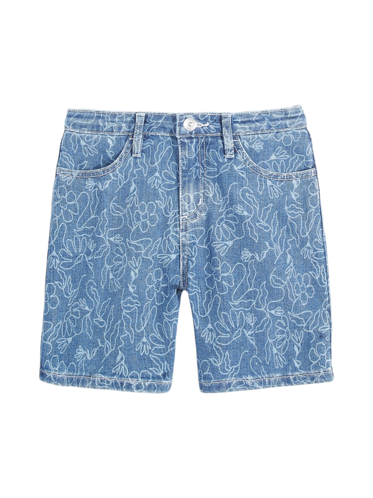 Image for Kids Girl's Printed Short,Jeans Blue