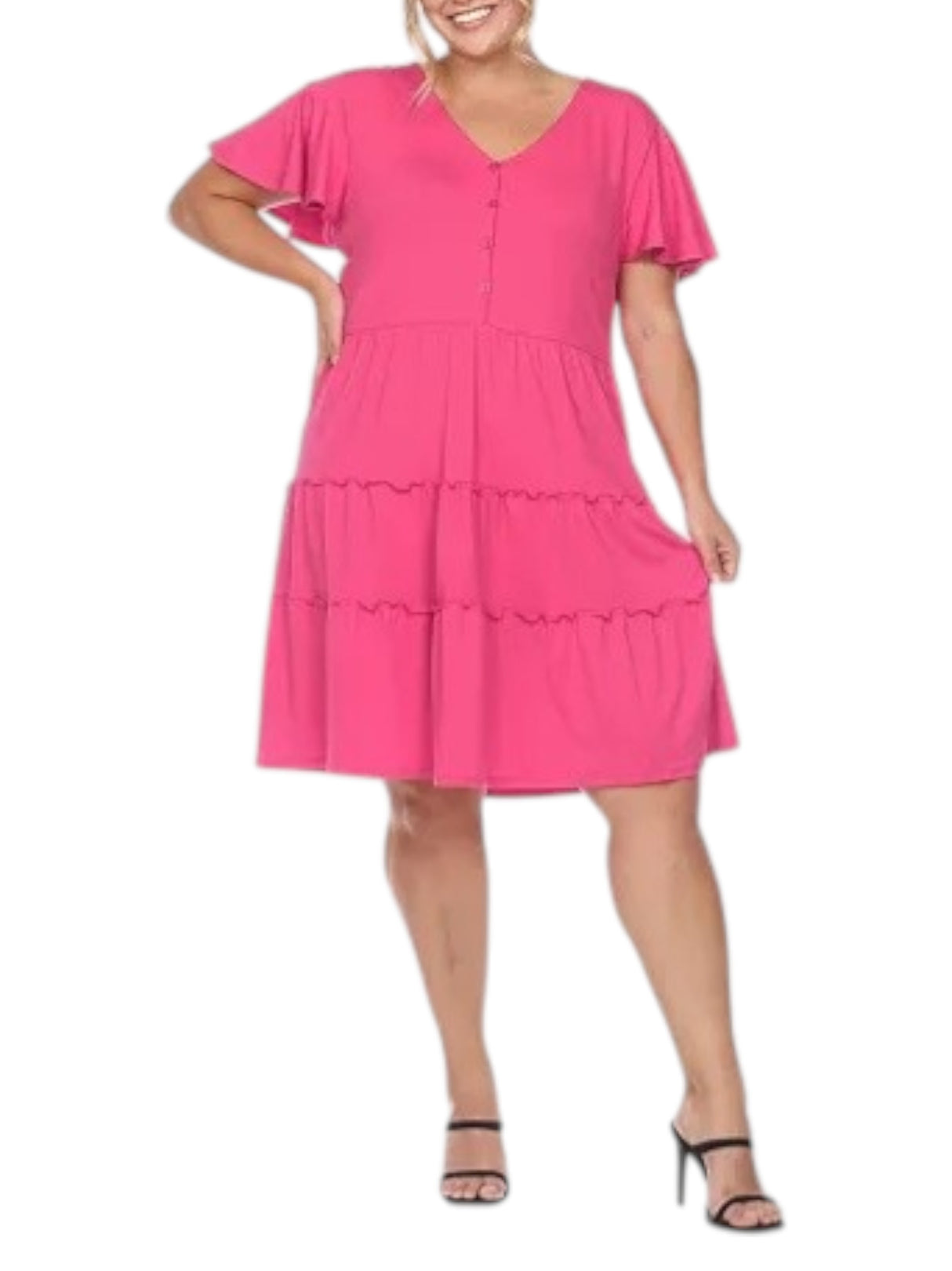 Image for Women's Plain Dress,Pink