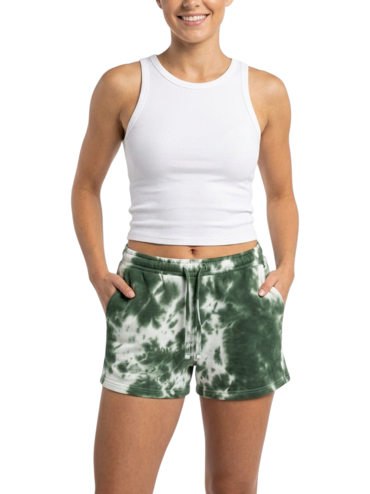 Image for Women's Colorblocked Sleepwear Short,Green/White