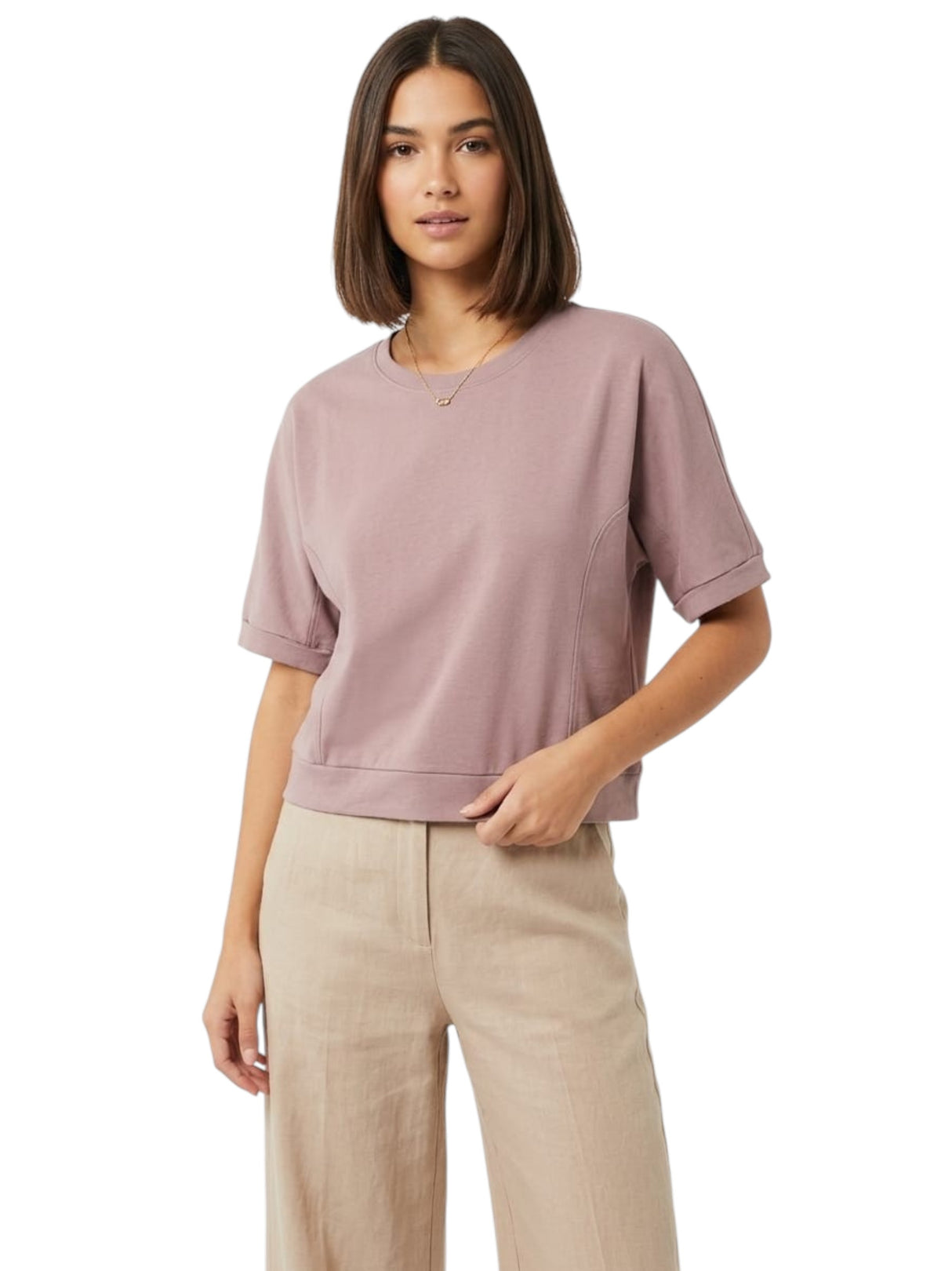 Image for Women's Plain Solid Top,Nude Pink