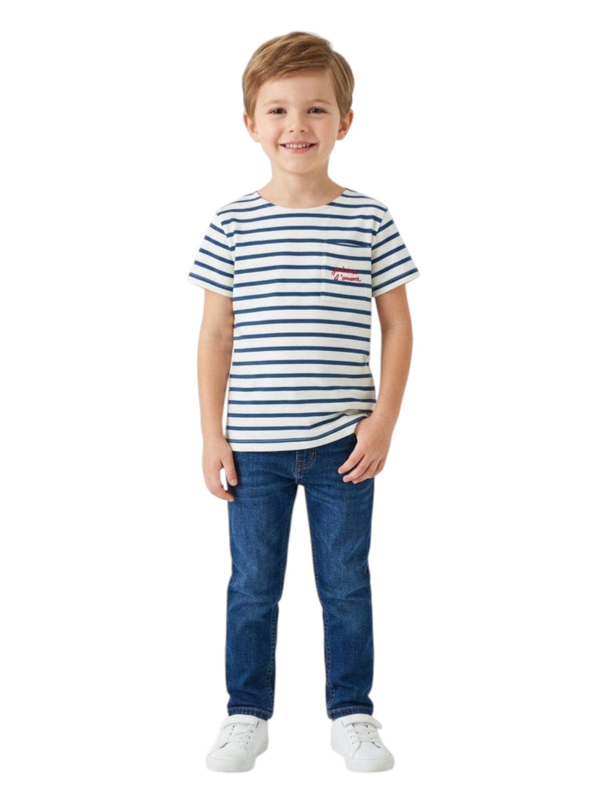 Image for Kids Boy's Navy Striped Top,White