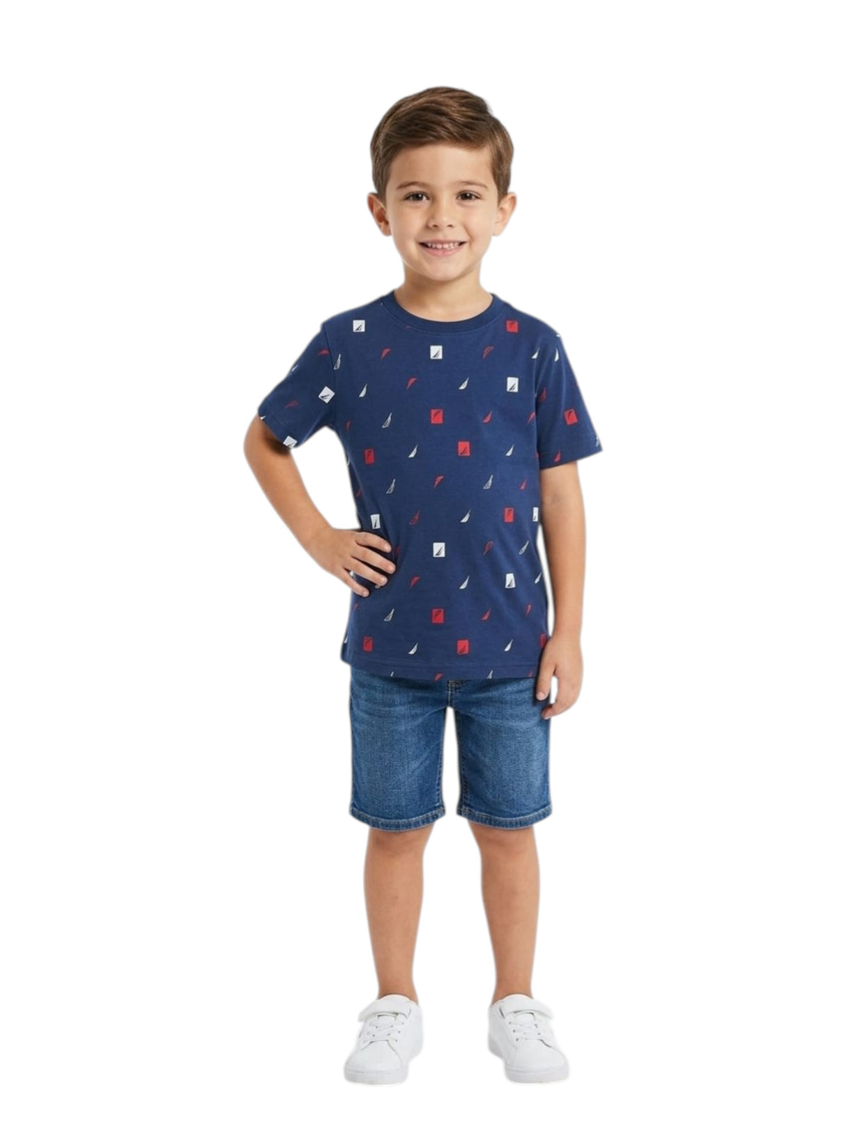 Image for Kids Boy's Pritned Top,Navy