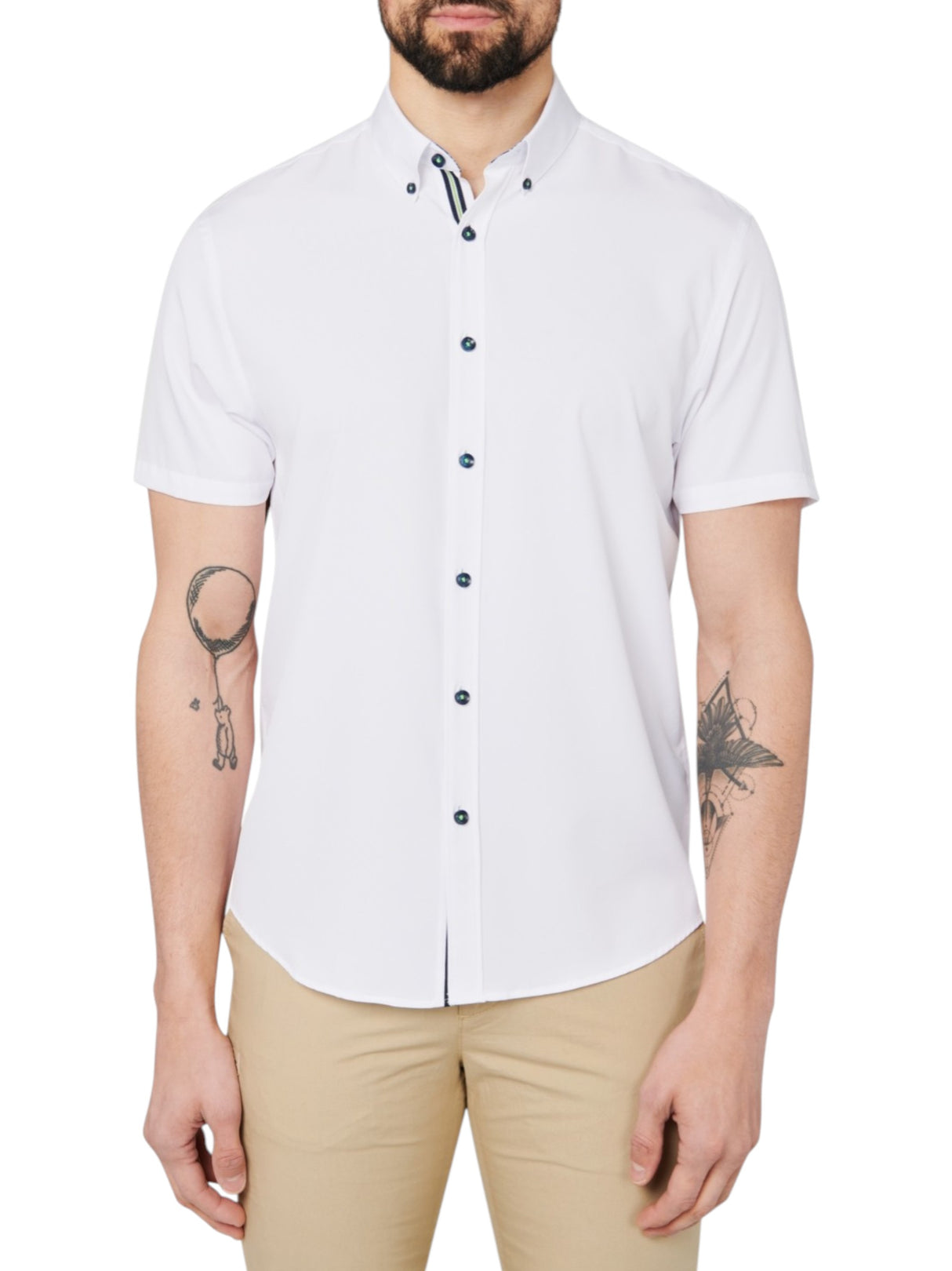 Image for Men's Plain Dress Shirt,White