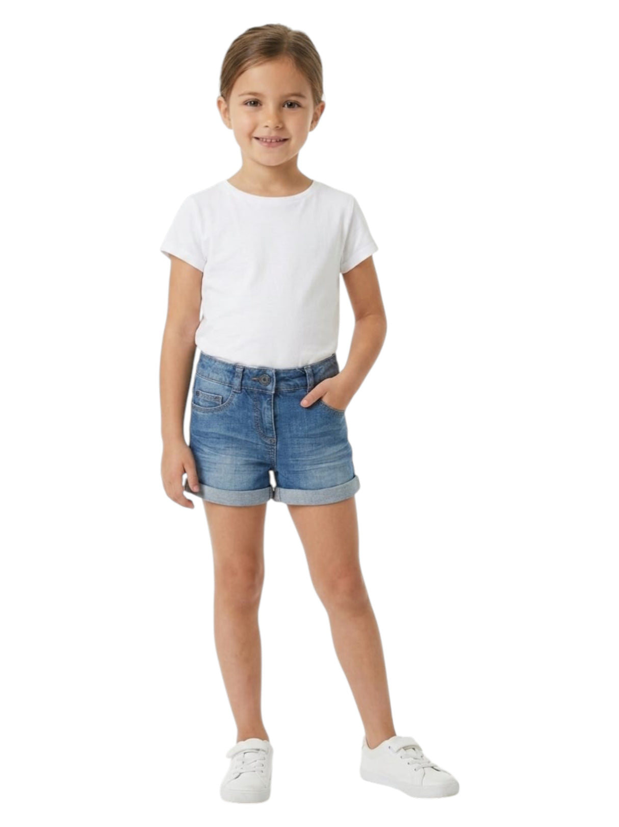 Image for Kids Girl's Plain Jeans Short,Blue