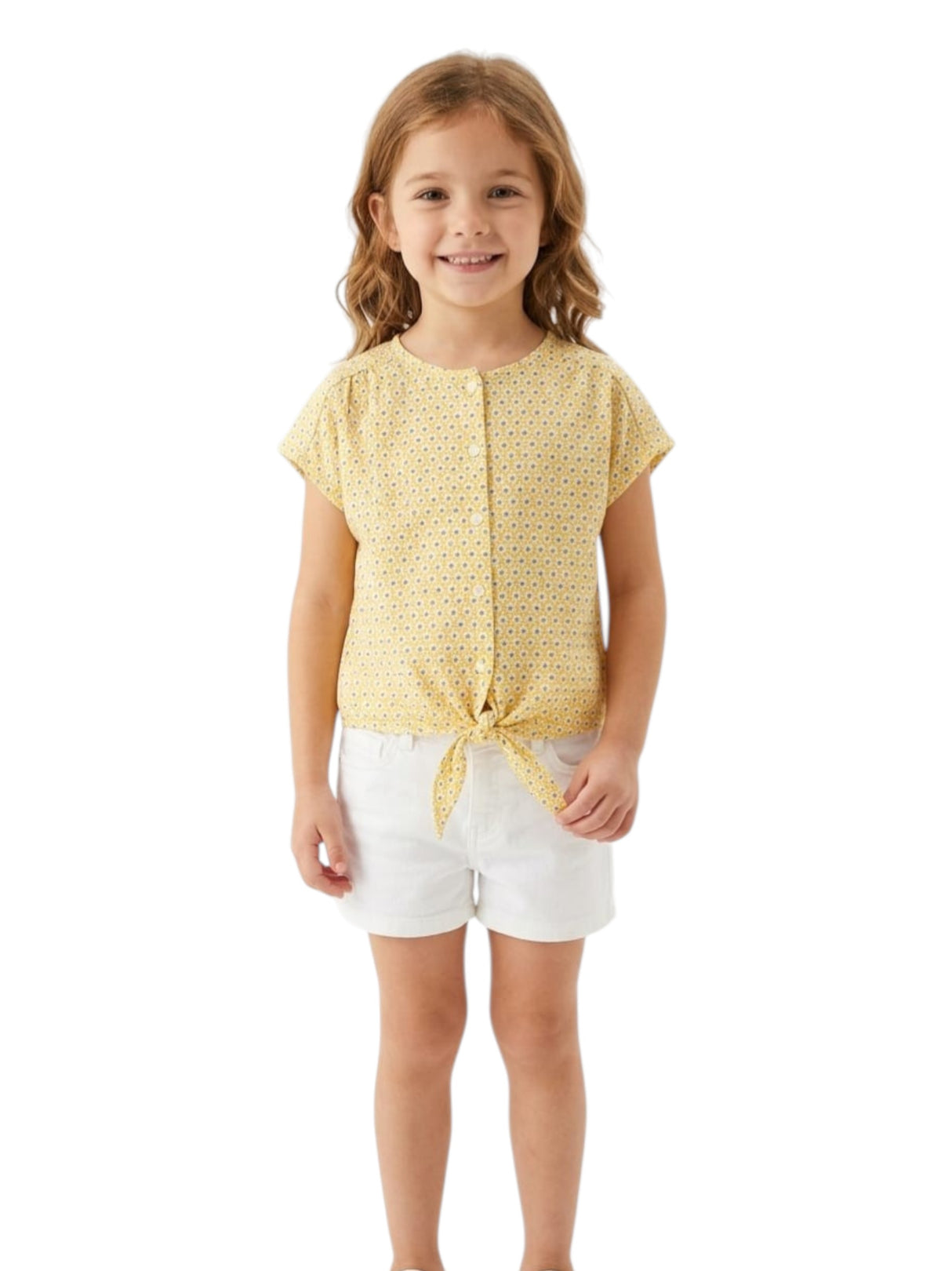 Image for Kids Girl's Floral Printed Top,Yellow